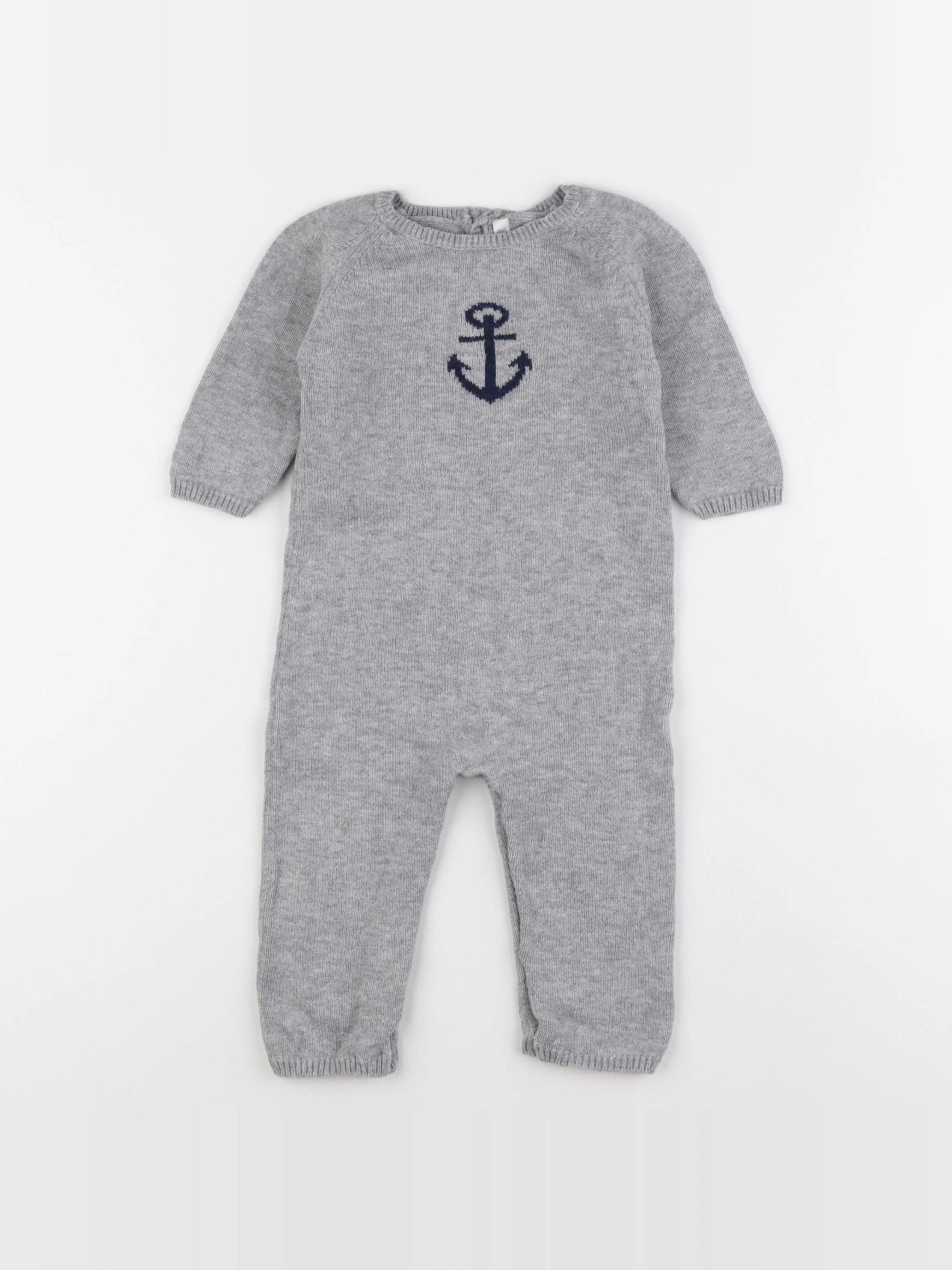 Boutchou - combinaison gris - 9 mois