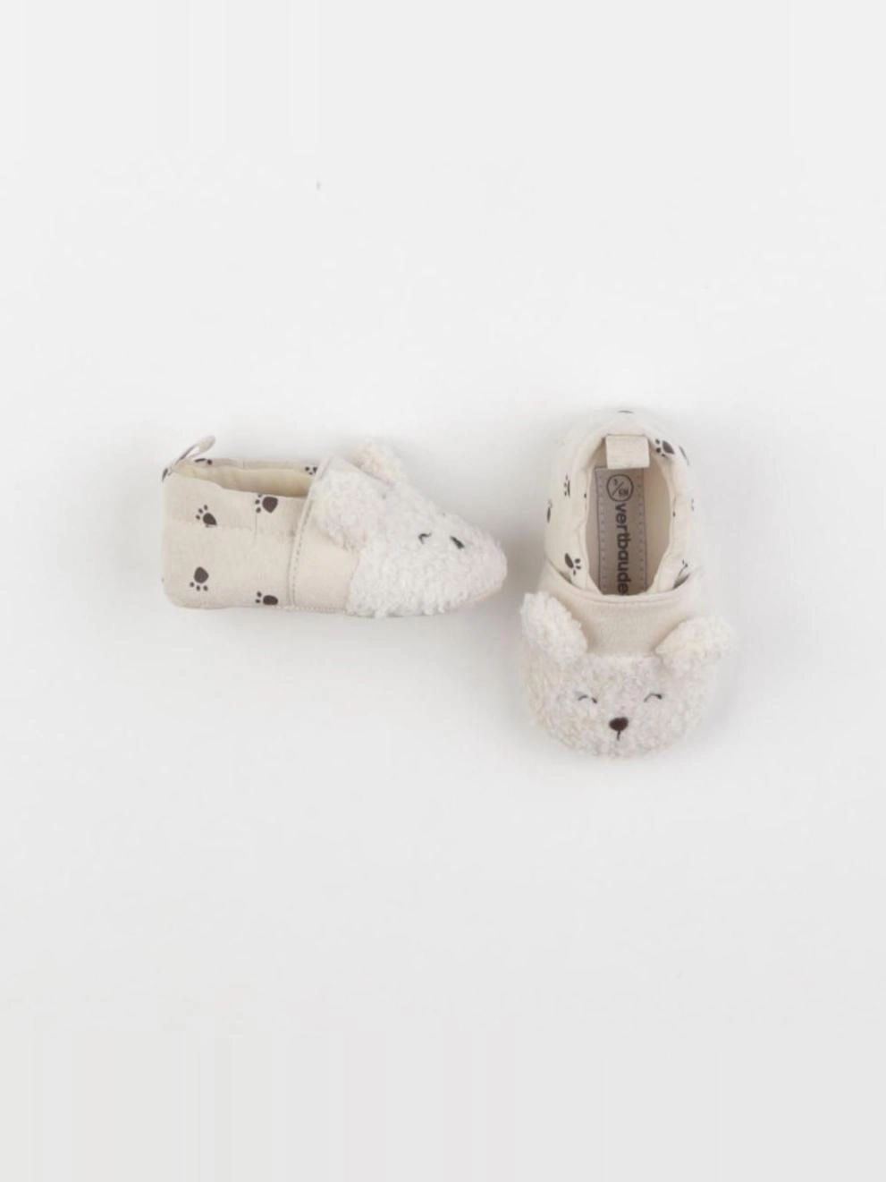 Vertbaudet - chaussons beige - pointure 17