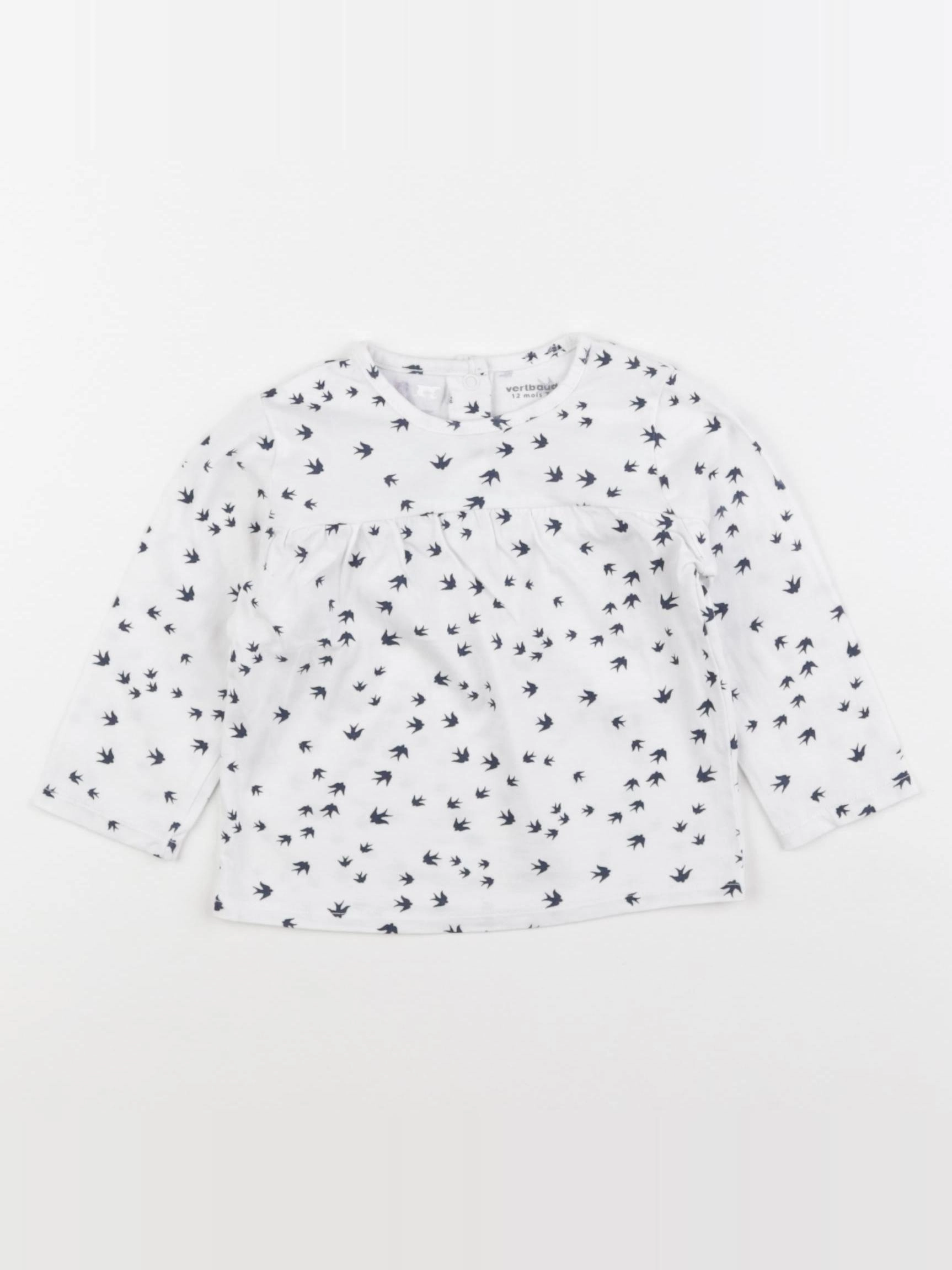 Vertbaudet - tee-shirt blanc - 12 mois