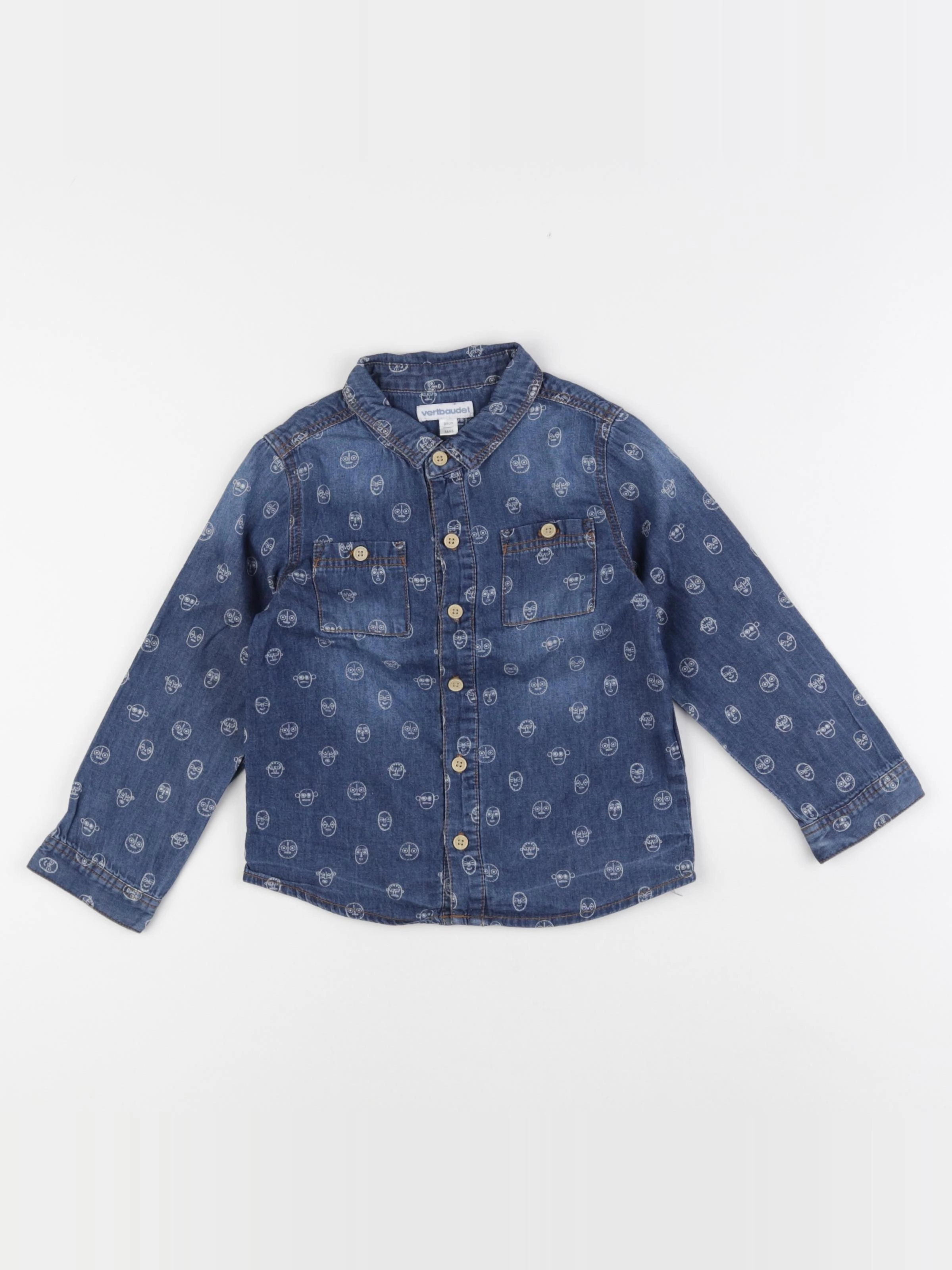 Vertbaudet - chemise bleu - 3 ans