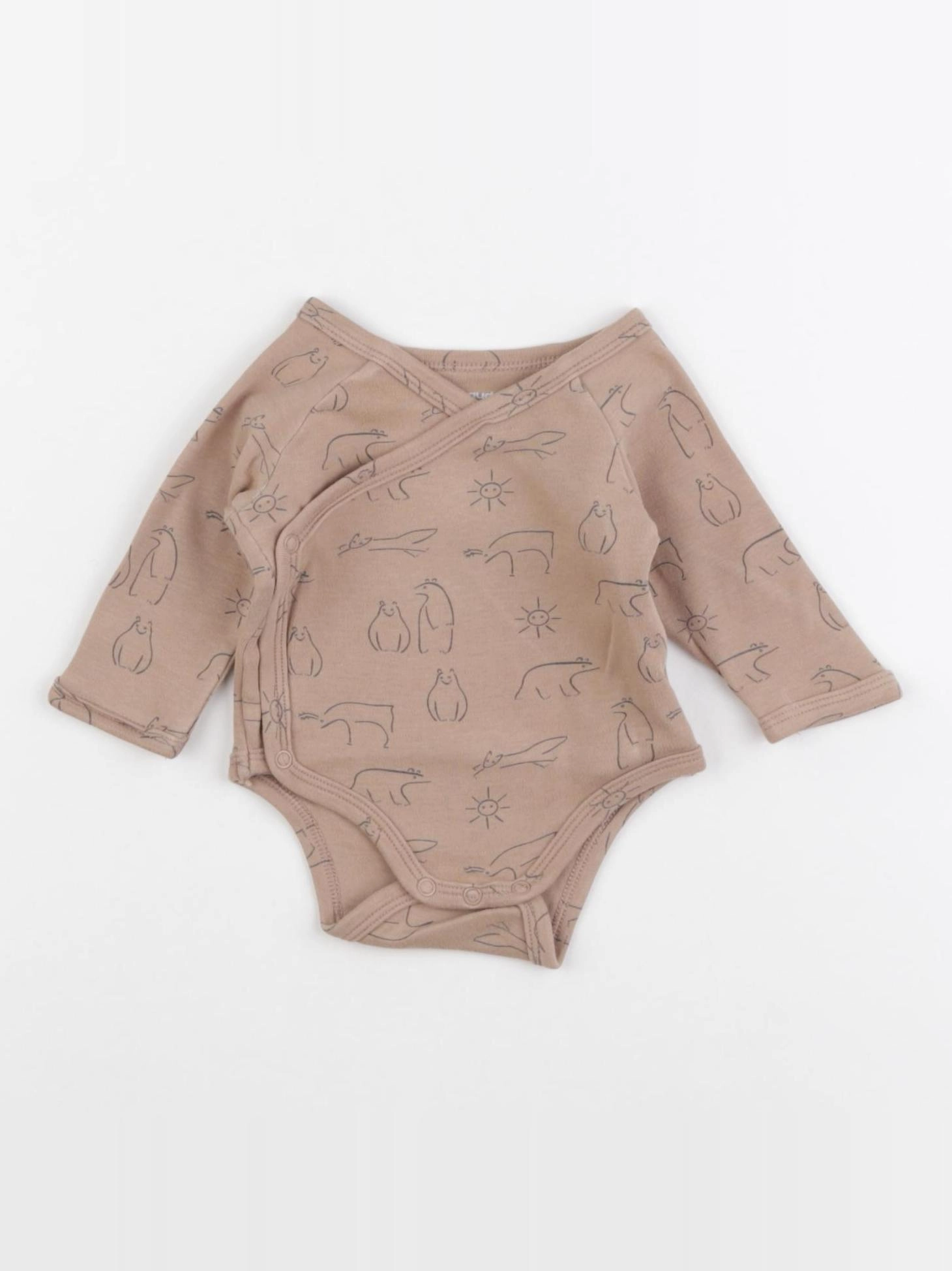 Vertbaudet - body marron - 1 mois