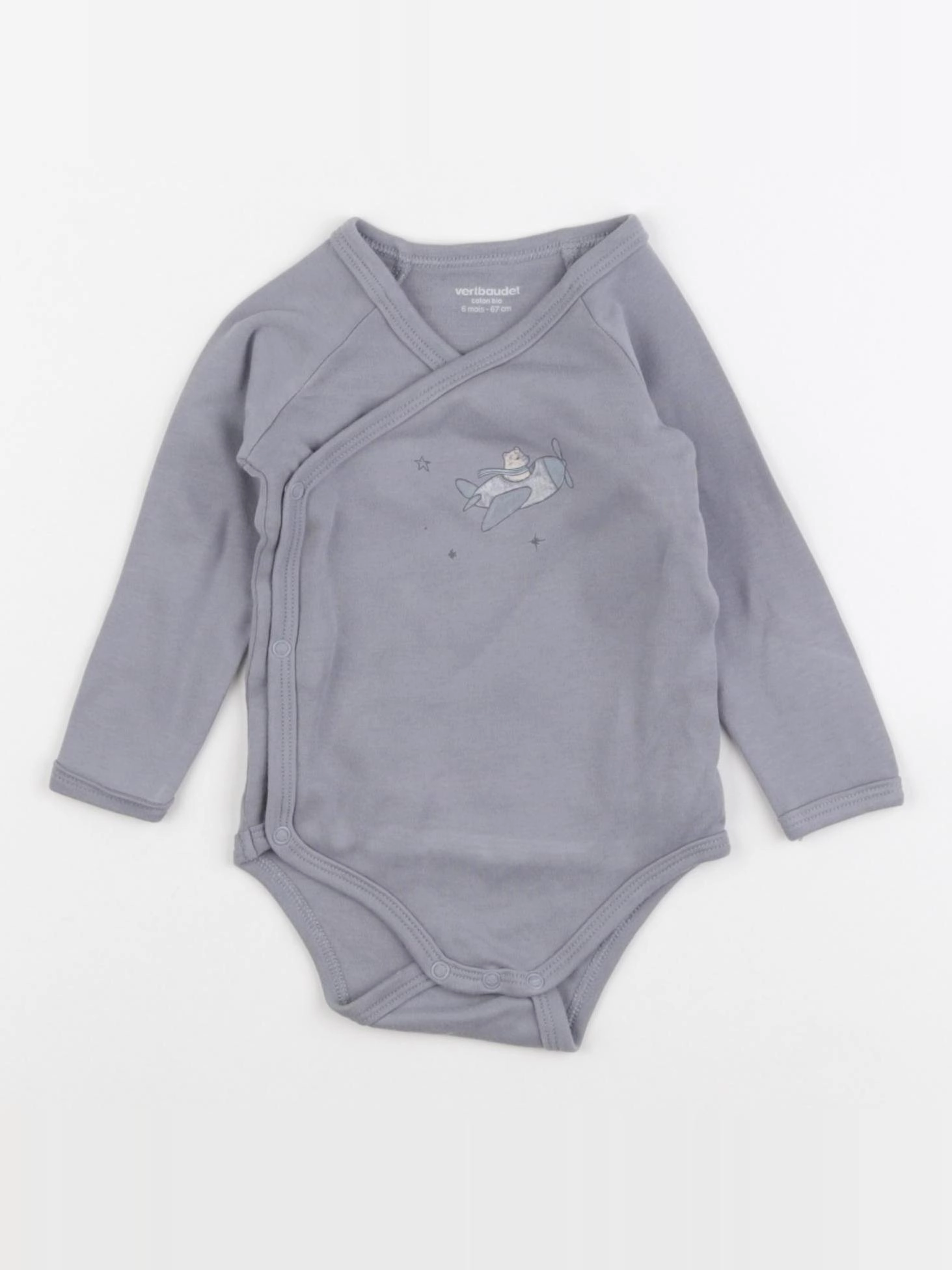 Vertbaudet - body bleu - 6 mois