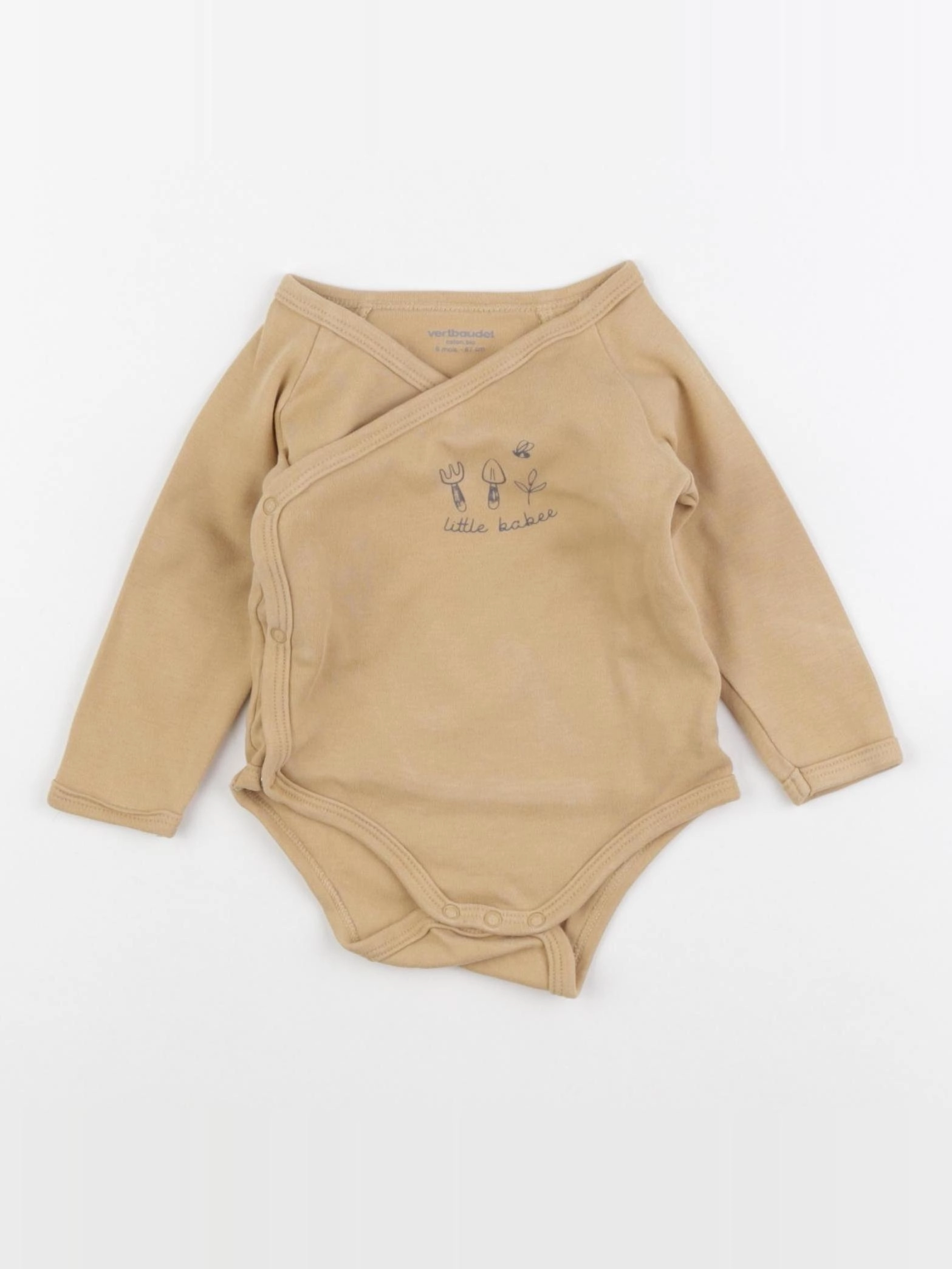 Vertbaudet - body beige - 6 mois