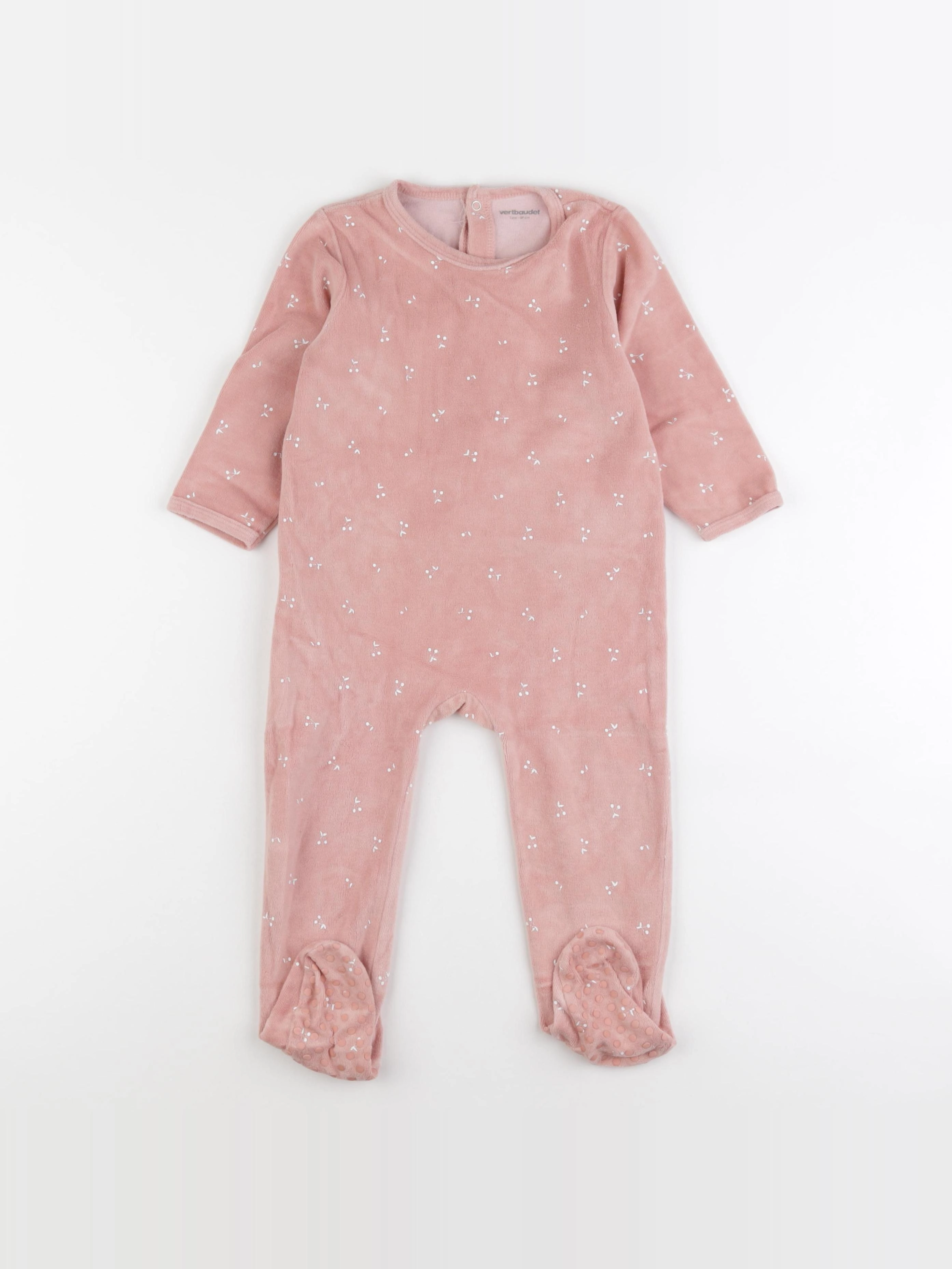 Vertbaudet - pyjama velours rose - 2 ans