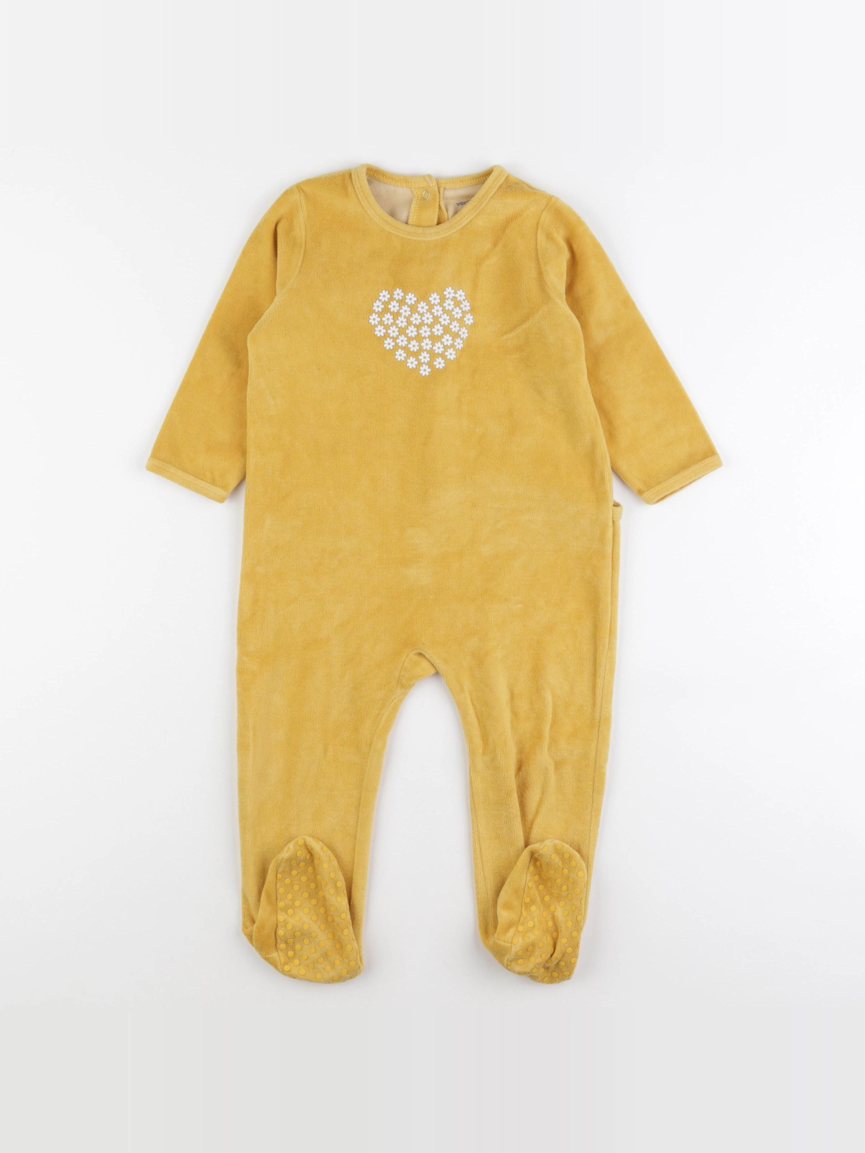 Vertbaudet - pyjama velours jaune - 2 ans