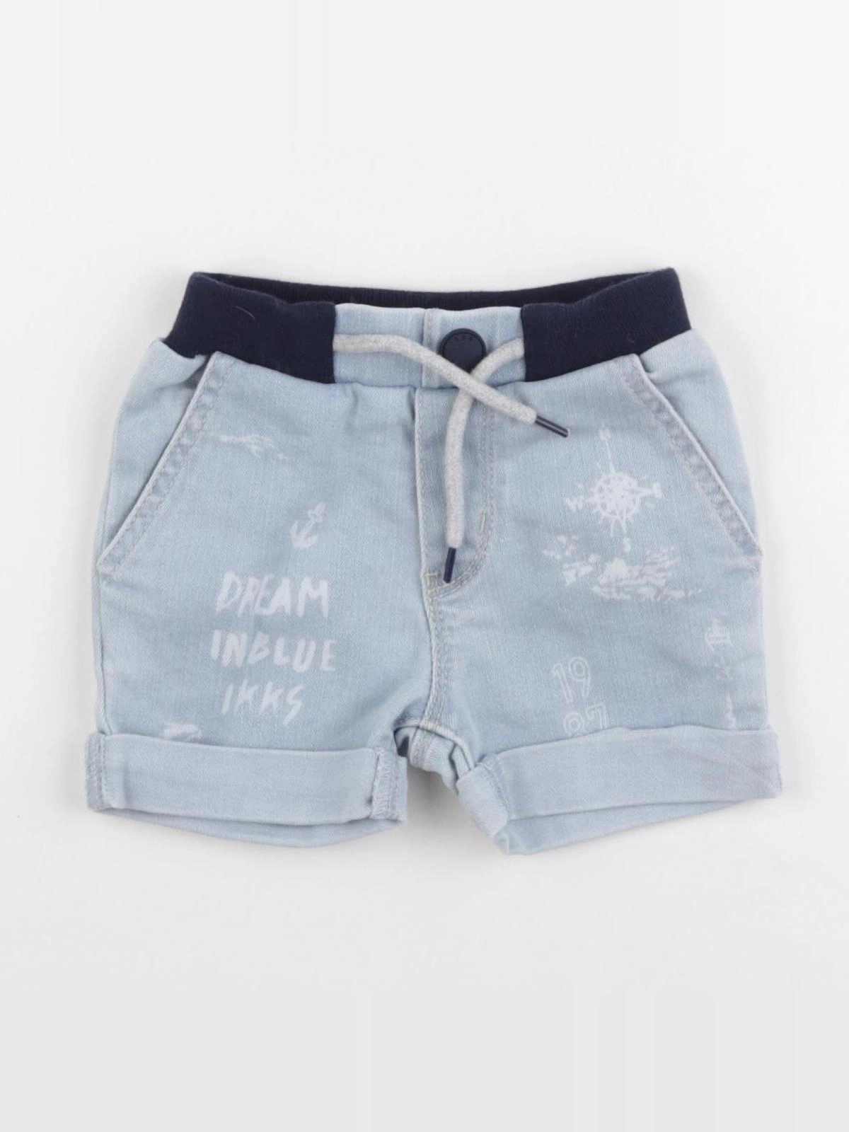 IKKS - short bleu - 6 mois