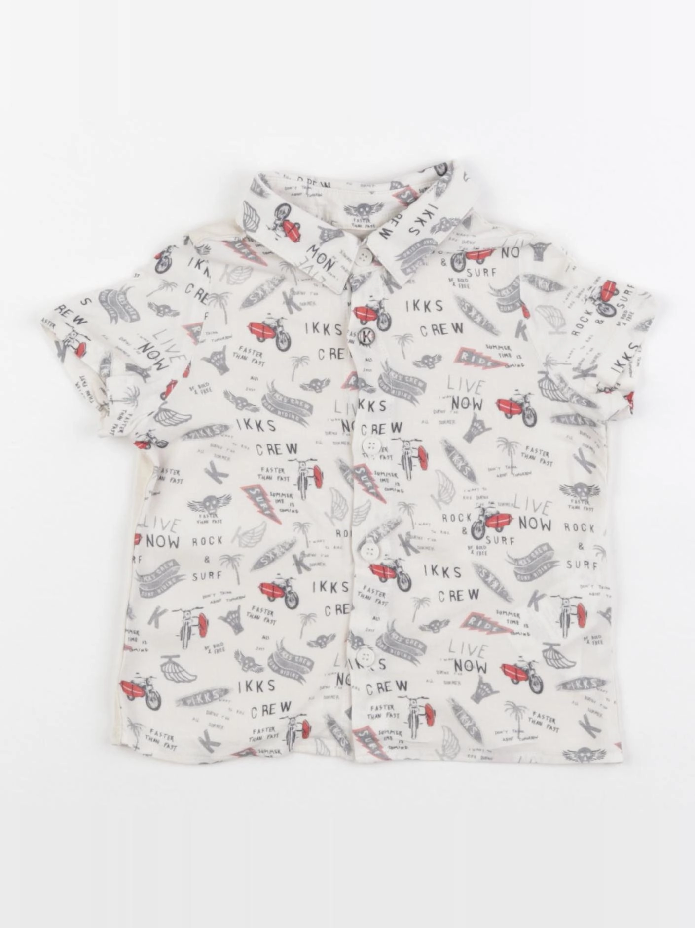 IKKS - chemise beige, bleu - 6 mois