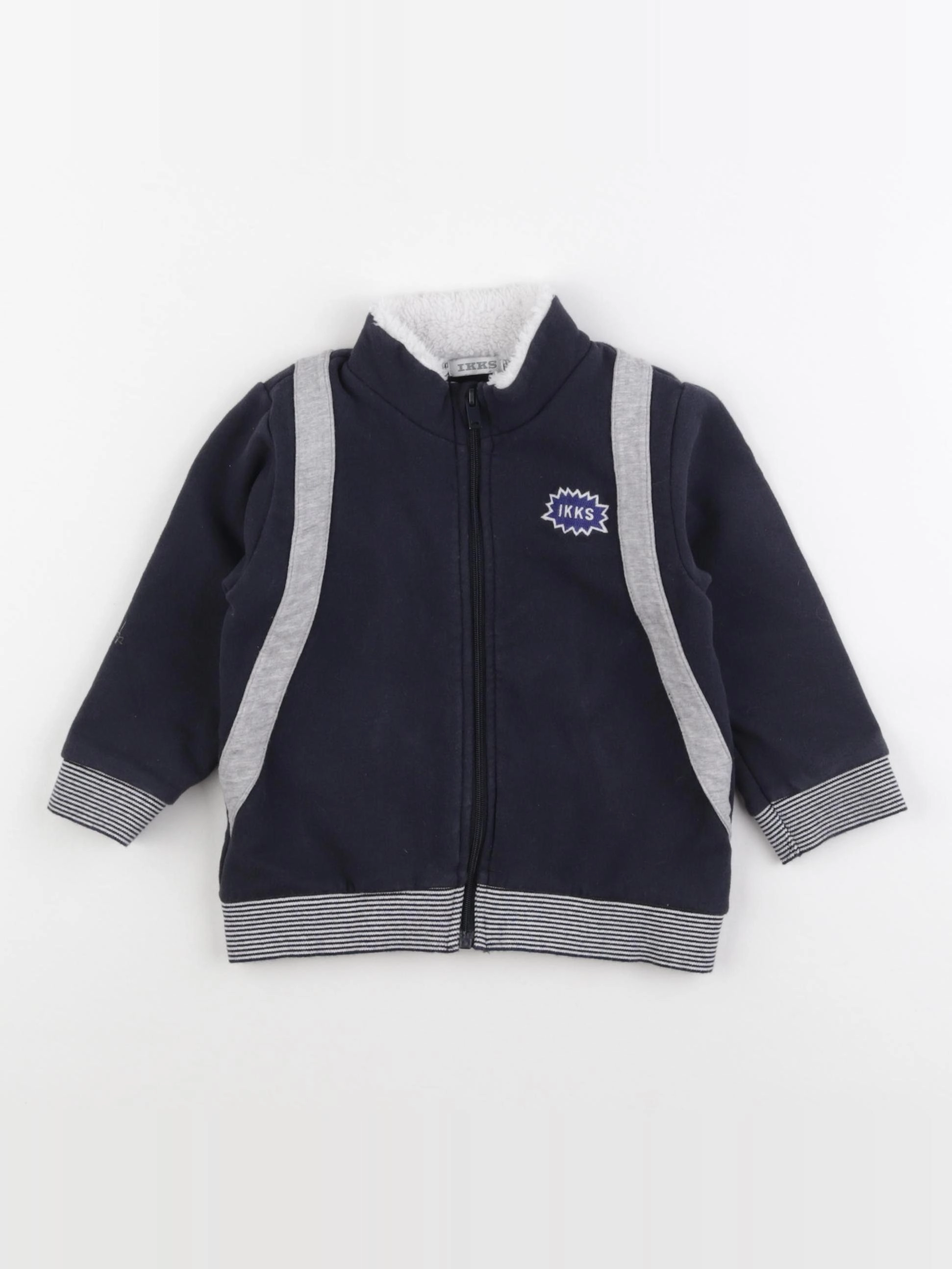 IKKS - sweat imprimé au dos bleu, gris - 18 mois
