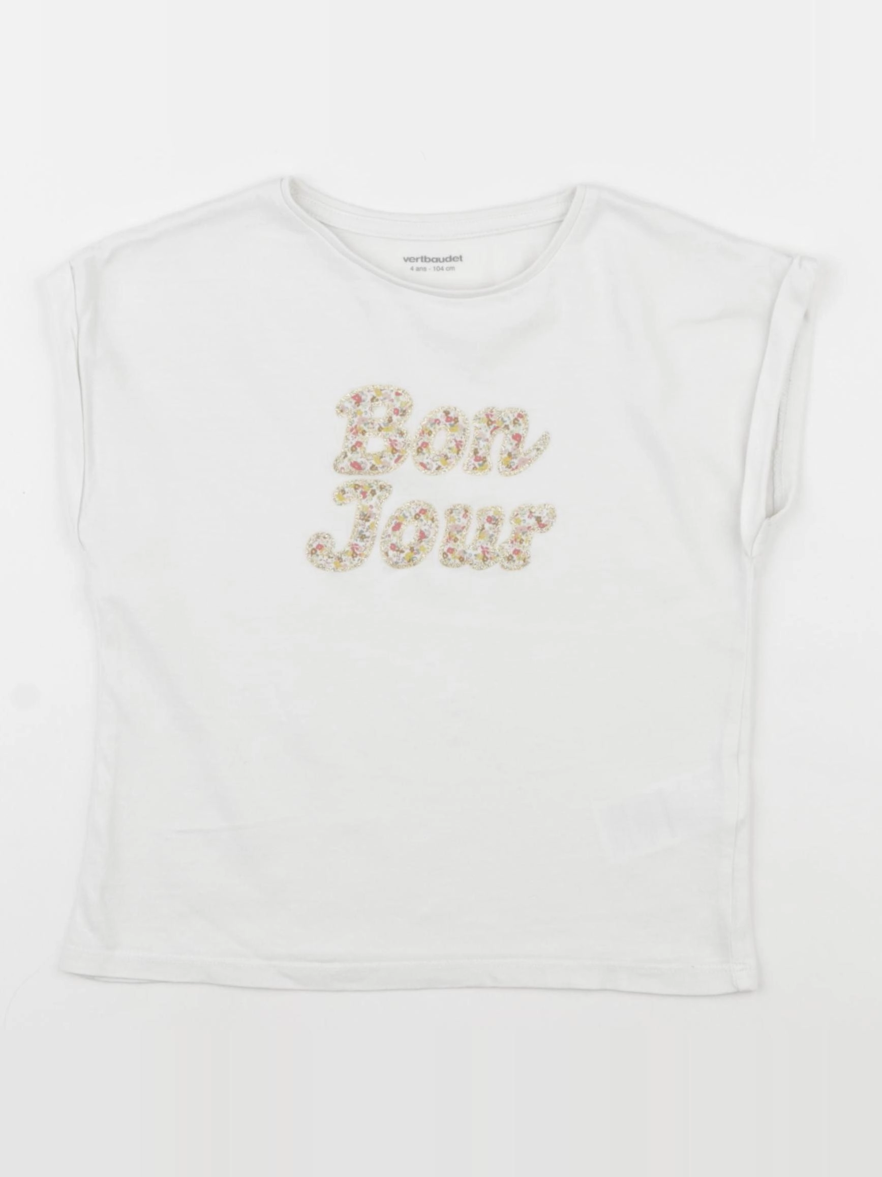Vertbaudet - tee-shirt blanc - 4 ans