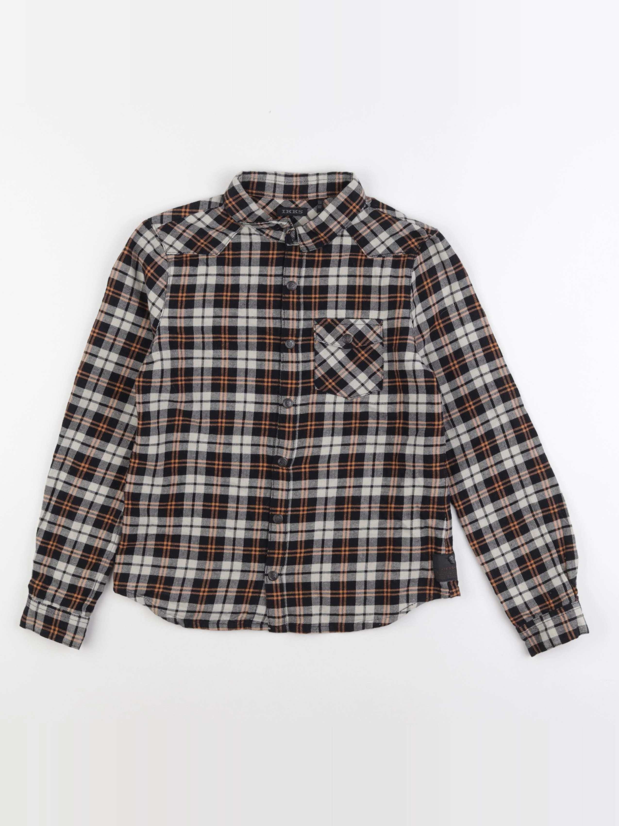 IKKS - chemise noir, orange - 10 ans