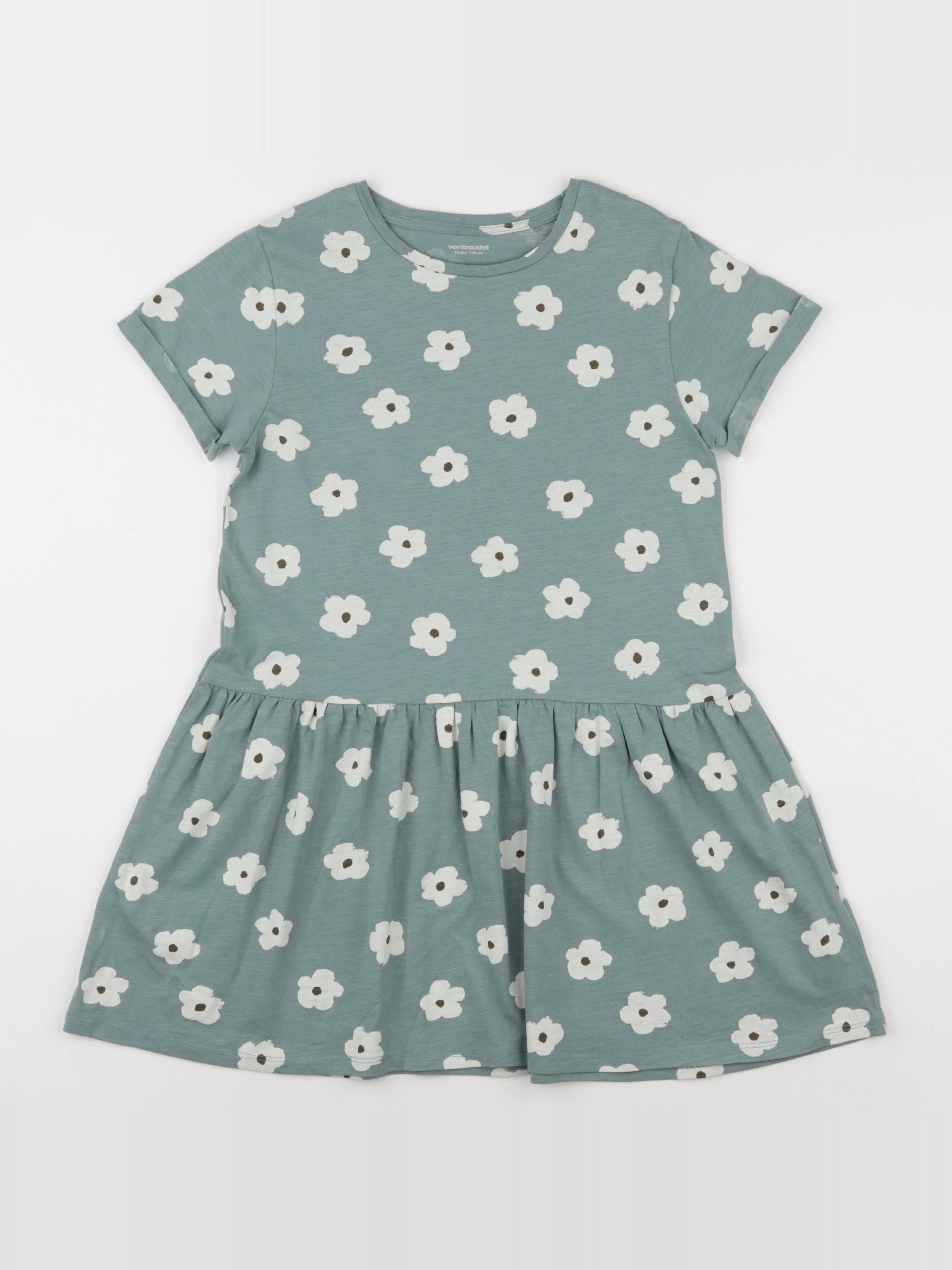 Vertbaudet - robe vert - 10 ans