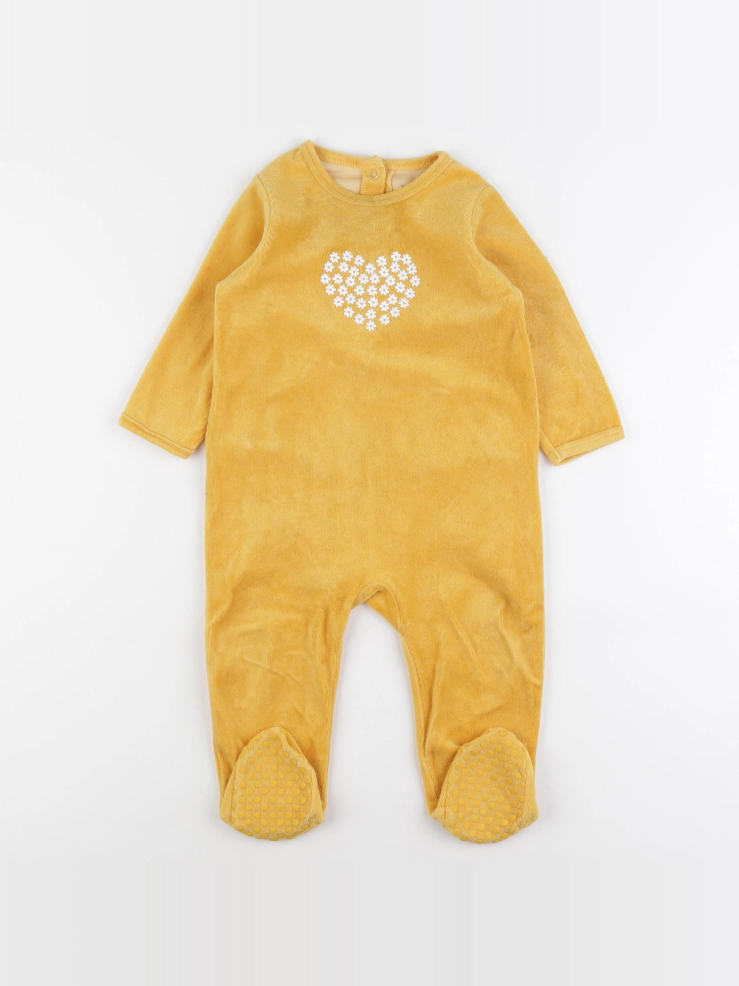 Vertbaudet - pyjama velours jaune - 18 mois