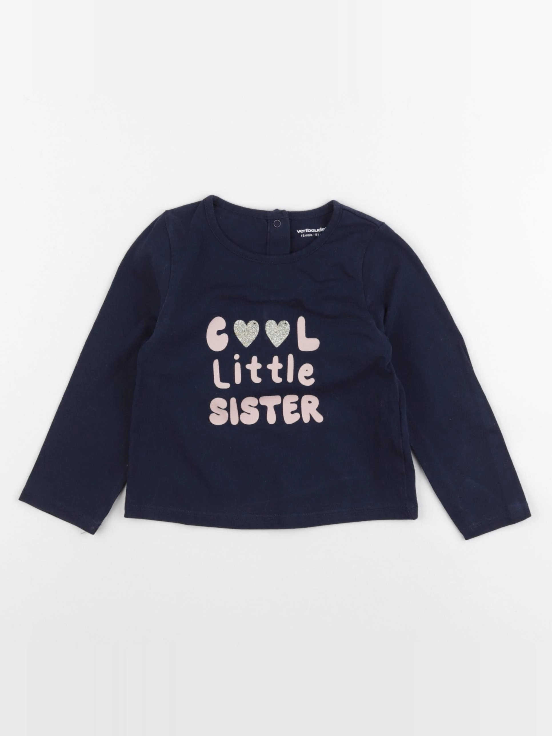 Vertbaudet - tee-shirt coton bleu - 18 mois
