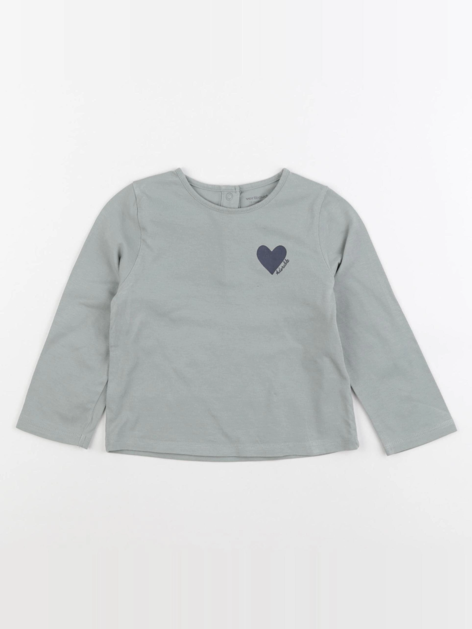 Vertbaudet - tee-shirt coton vert - 18 mois