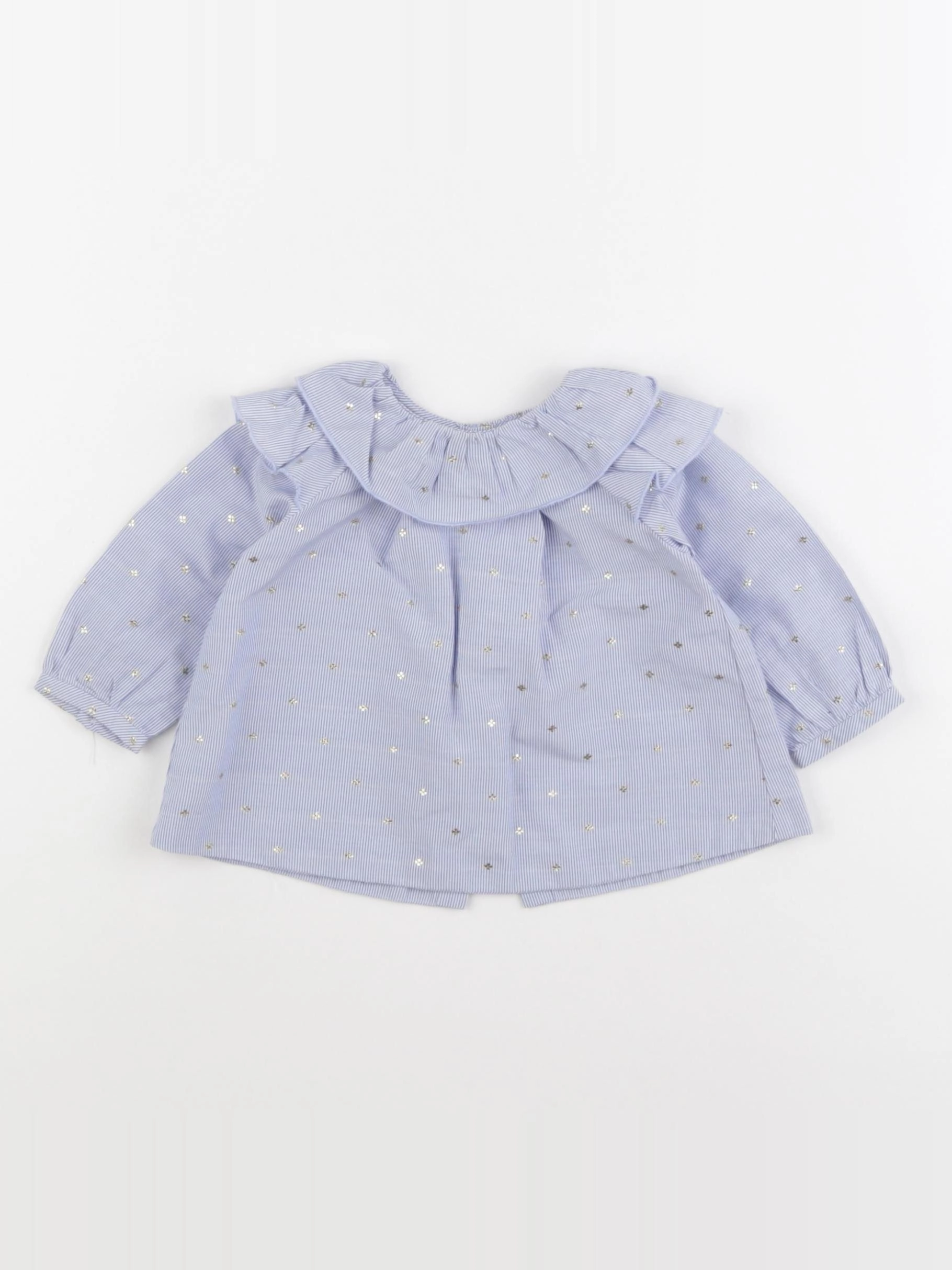 Jacadi - blouse blanc, bleu - 6 mois