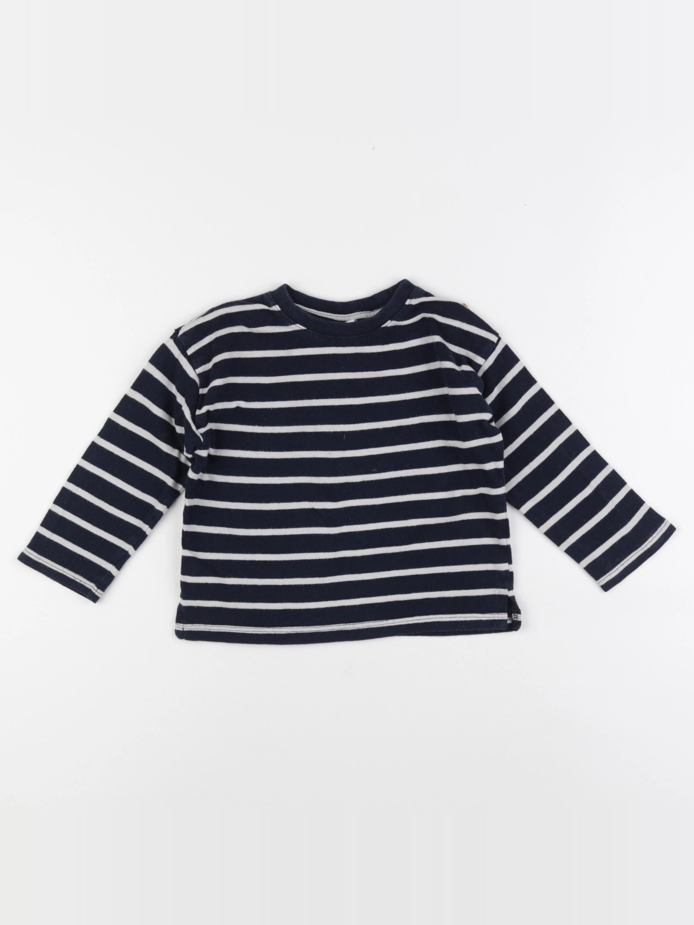Zara - tee-shirt bleu, blanc - 18/24 mois