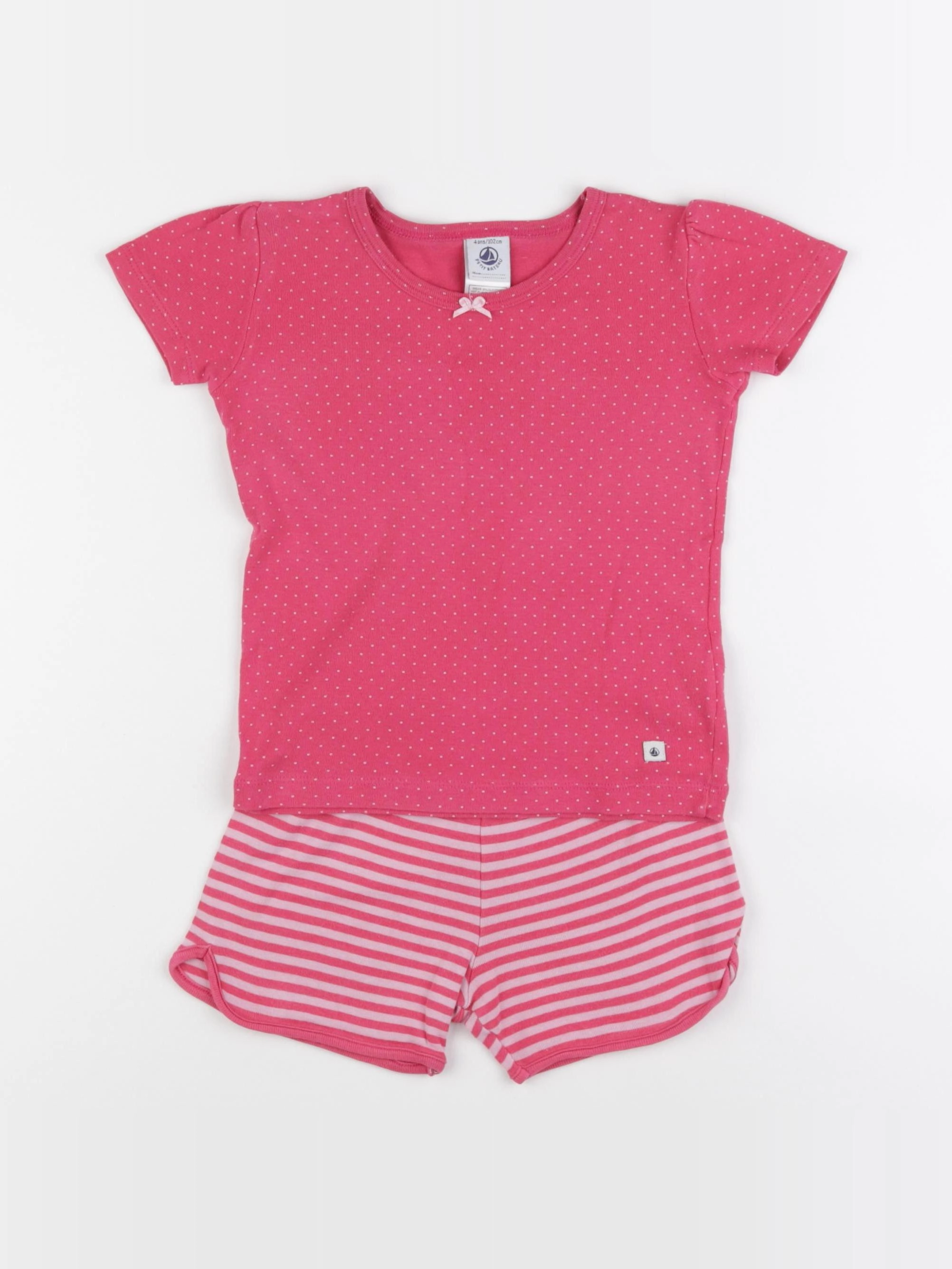 Petit Bateau - pyjama coton rose - 4 ans