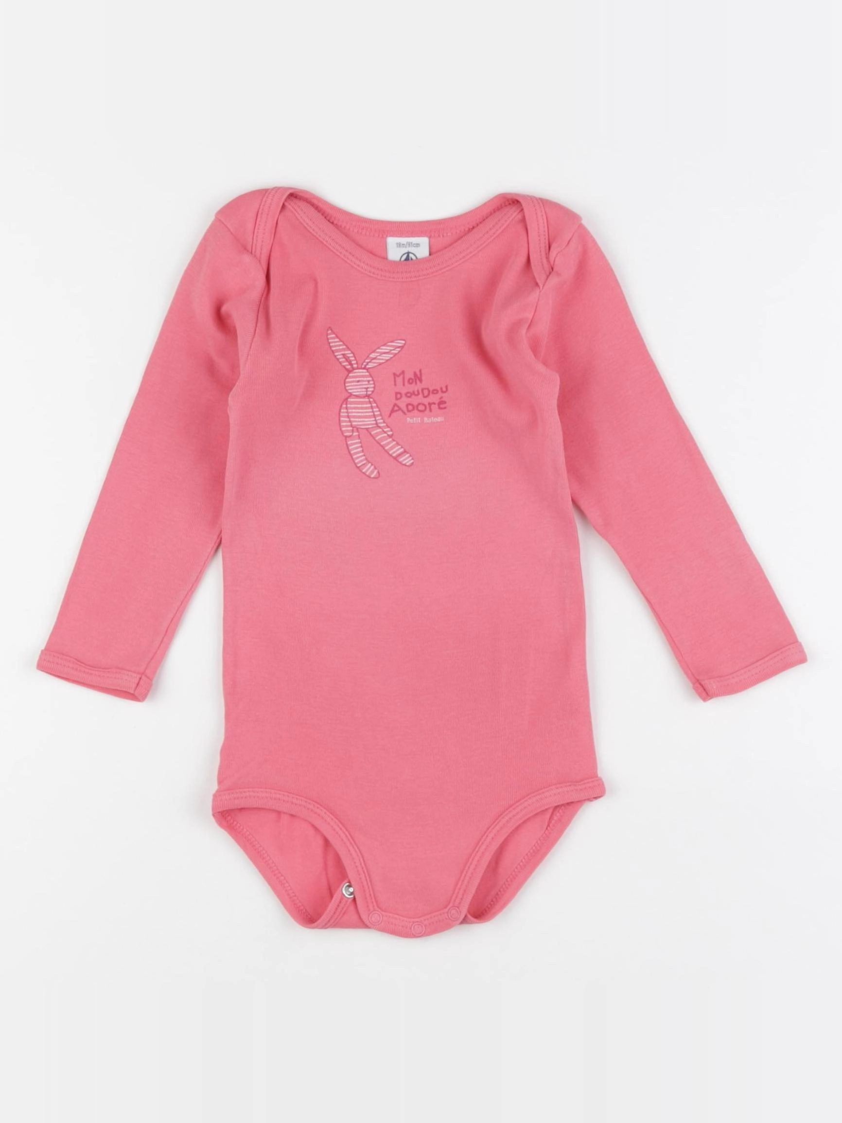 Petit Bateau - body rose - 18 mois