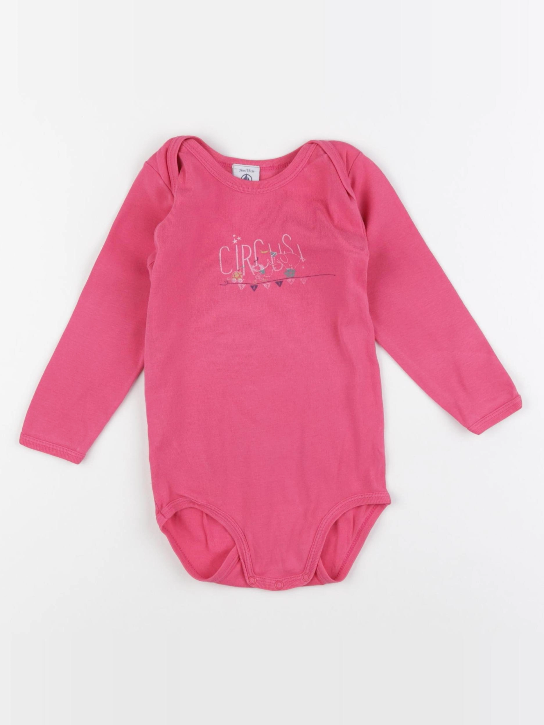 Petit Bateau - body rose - 36 mois