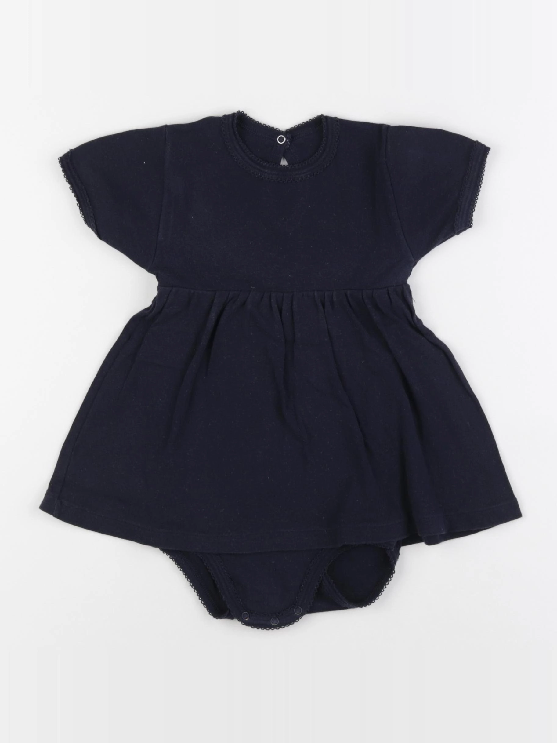 Petit Bateau - body robe bleu - 36 mois