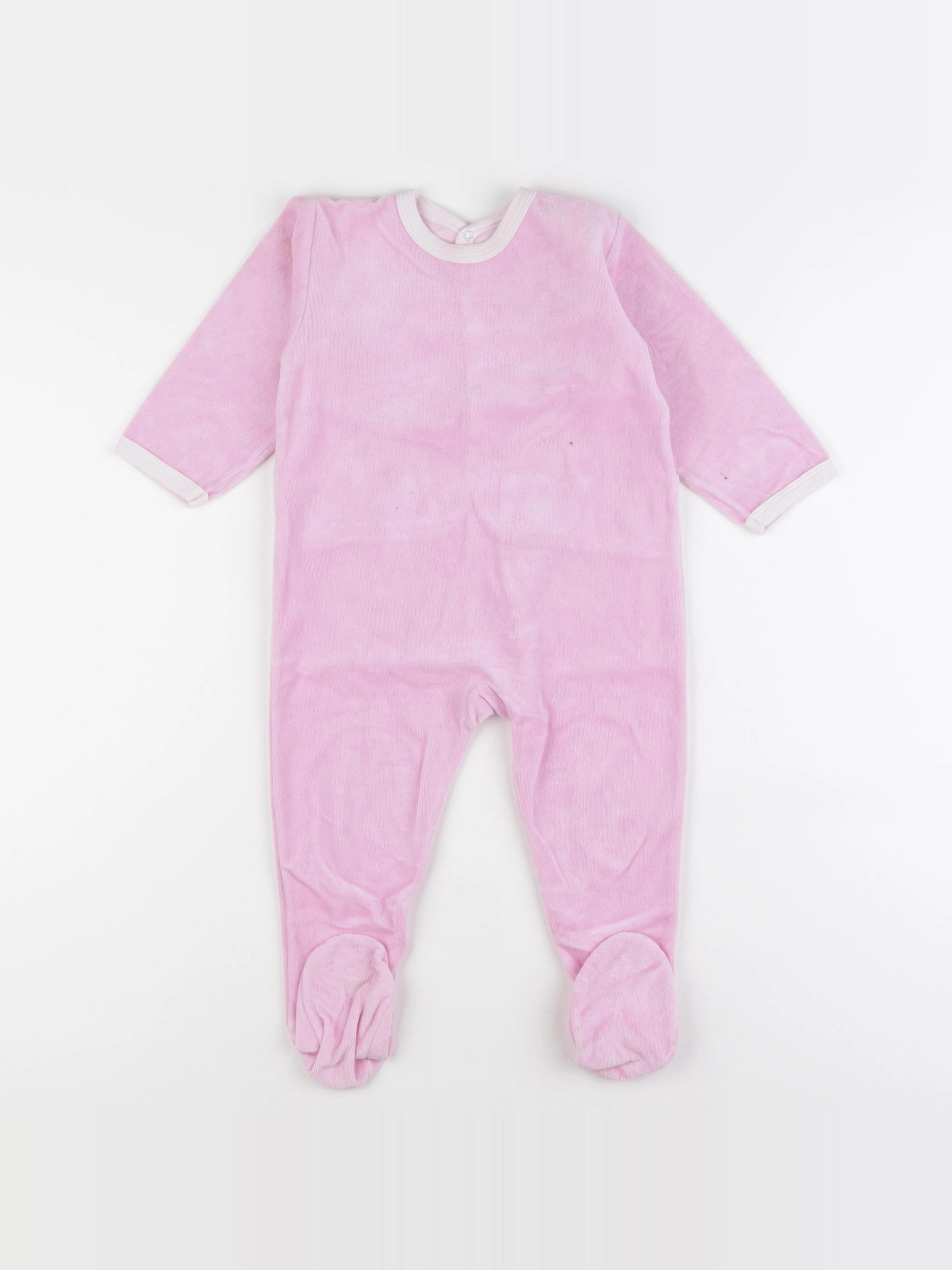 Petit Bateau - pyjama velours rose - 24 mois