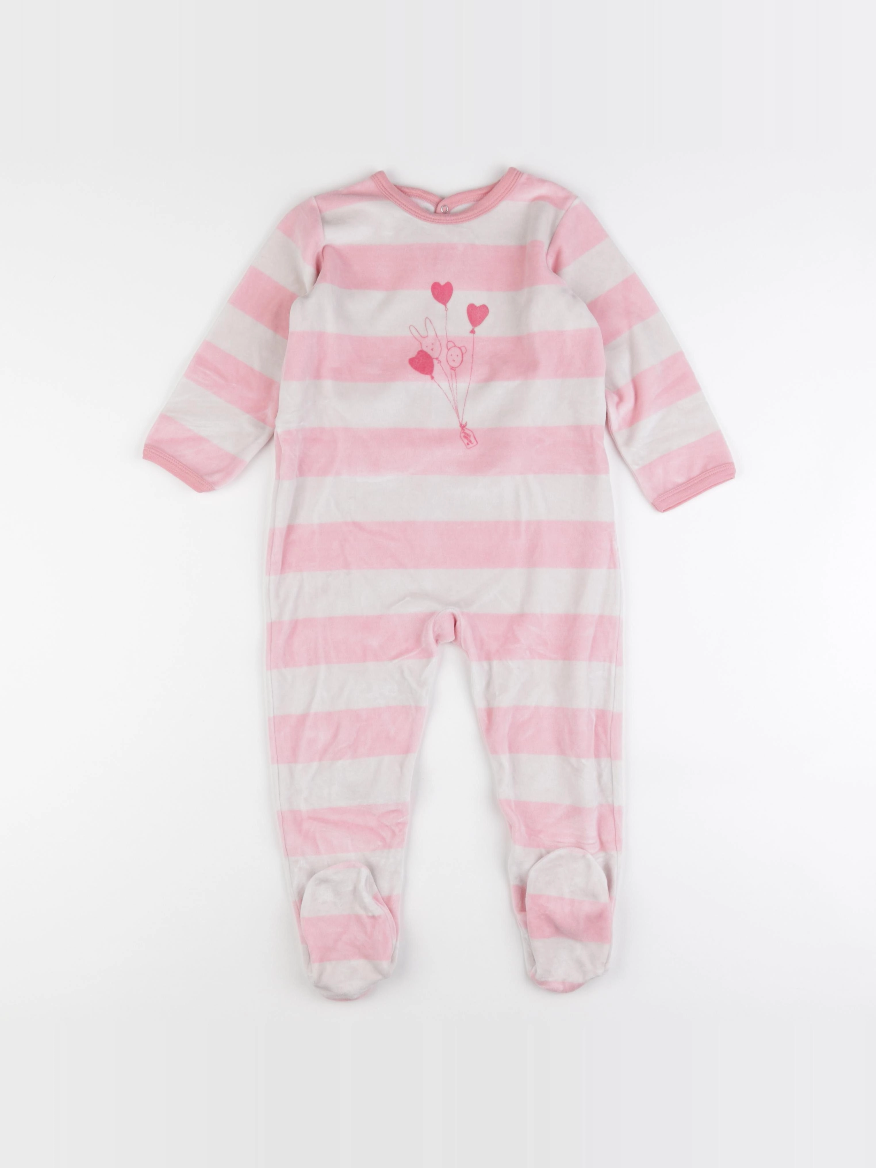 Petit Bateau - pyjama velours rose - 36 mois
