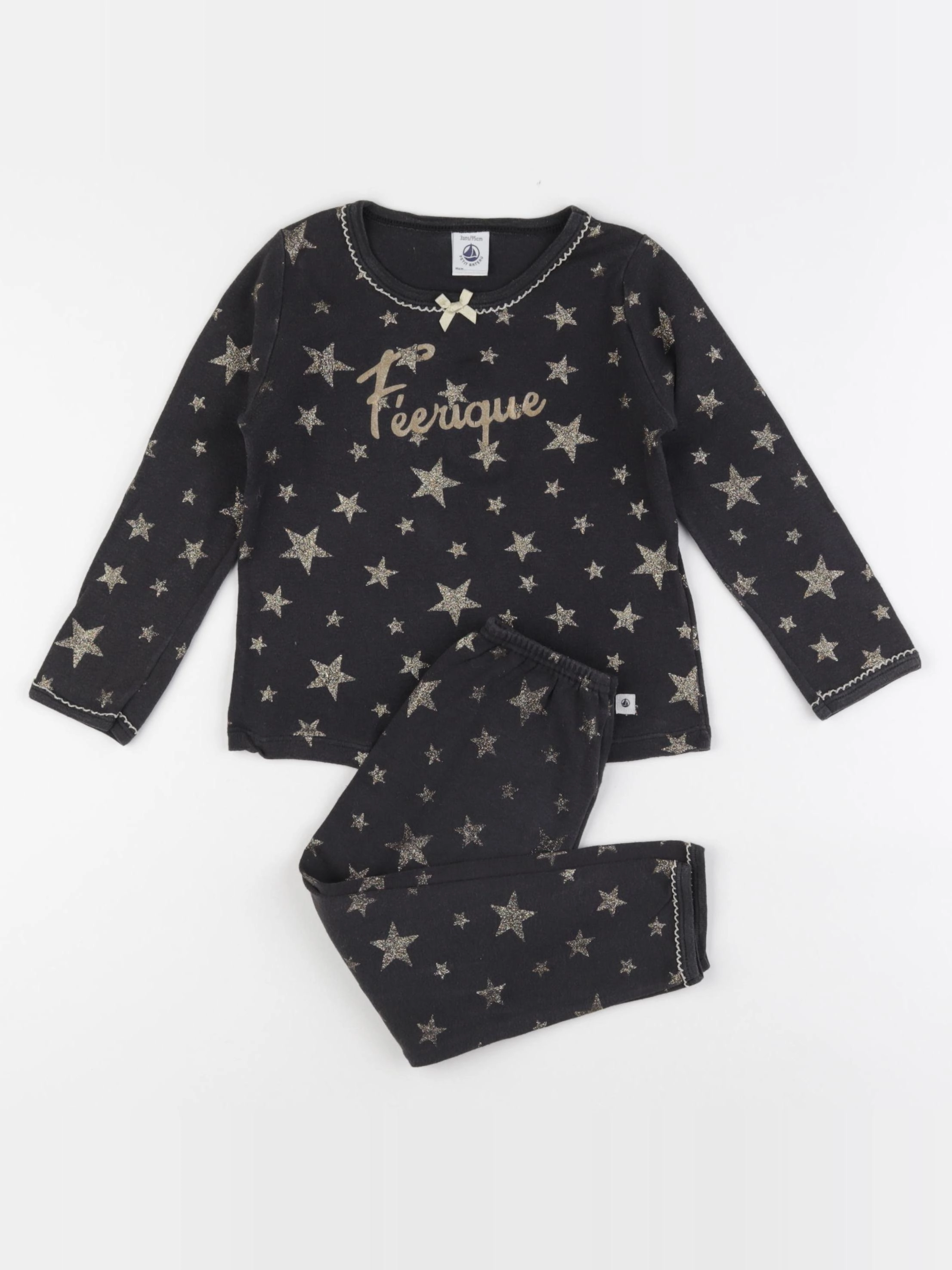 Petit Bateau - pyjama coton gris, or - 3 ans
