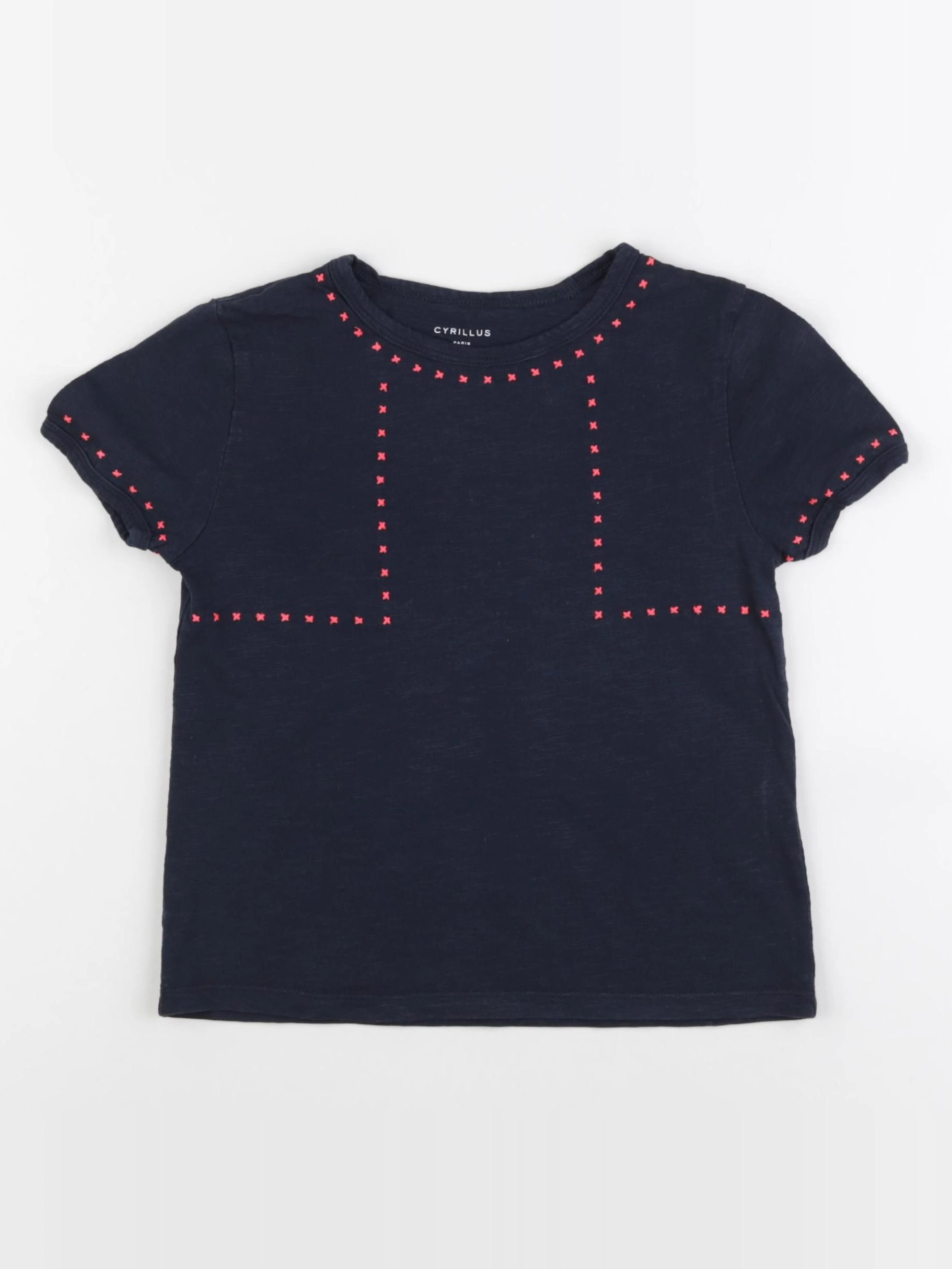 Cyrillus - tee-shirt bleu, rose - 6 ans