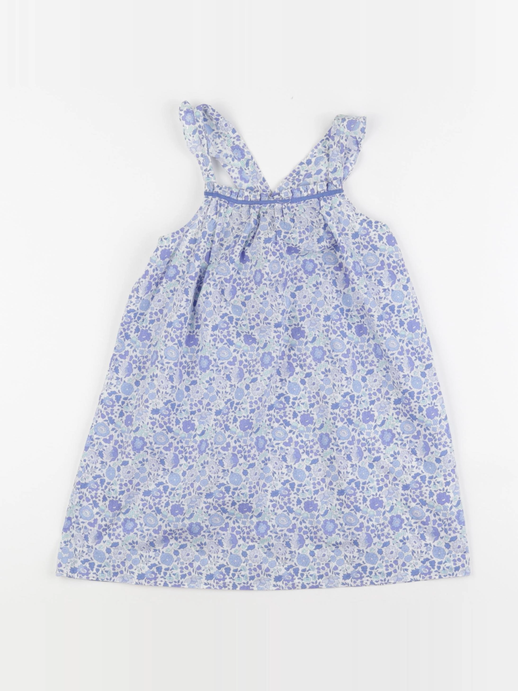 Jacadi - robe liberty bleu, blanc - 5 ans
