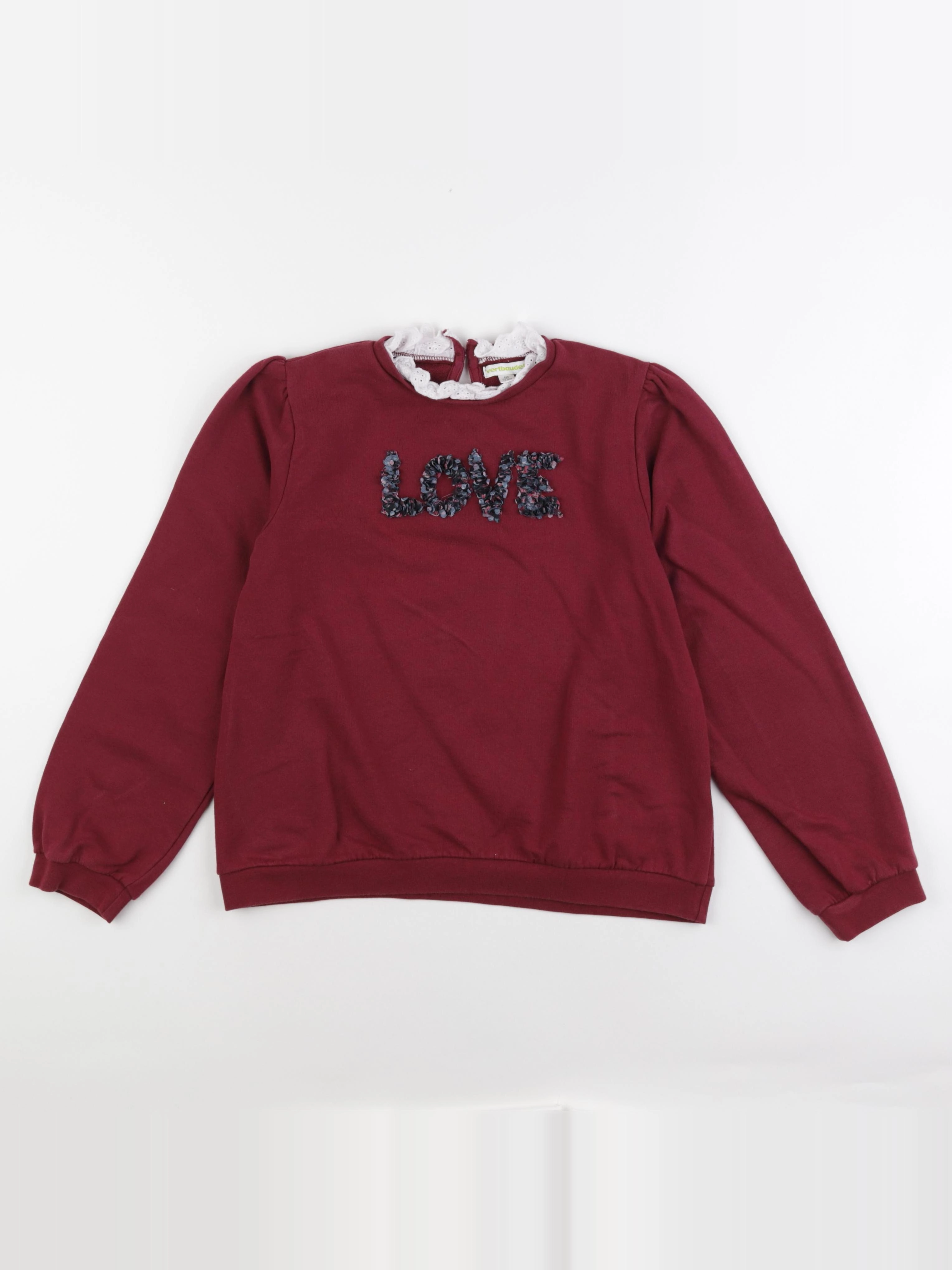 Vertbaudet - sweat rouge - 12 ans