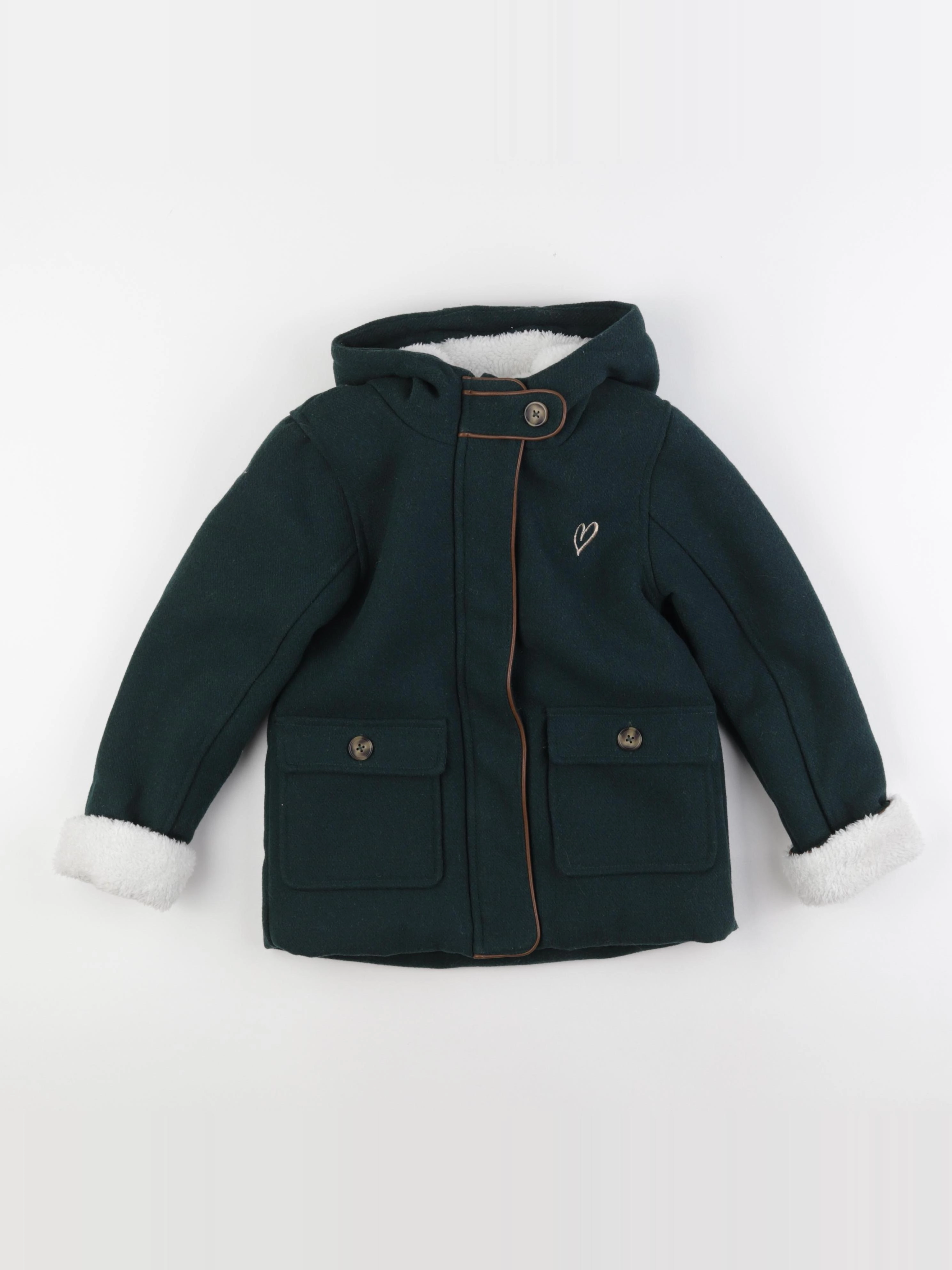 Vertbaudet - manteau vert - 7 ans