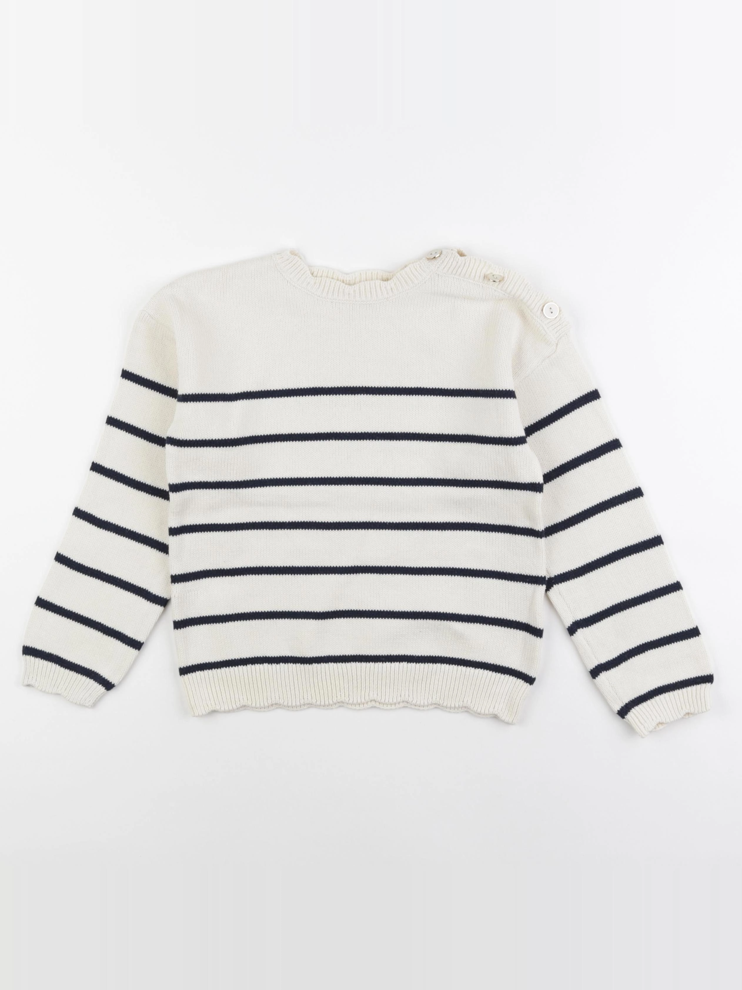 Vertbaudet - pull beige - 7 ans