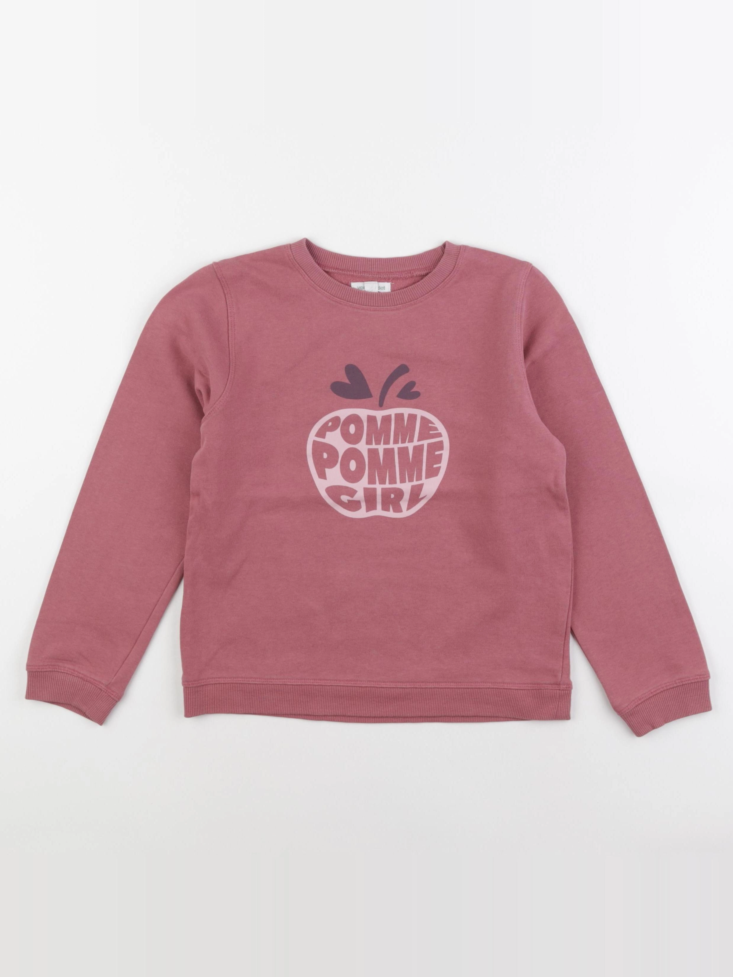 Vertbaudet - sweat rose - 8 ans