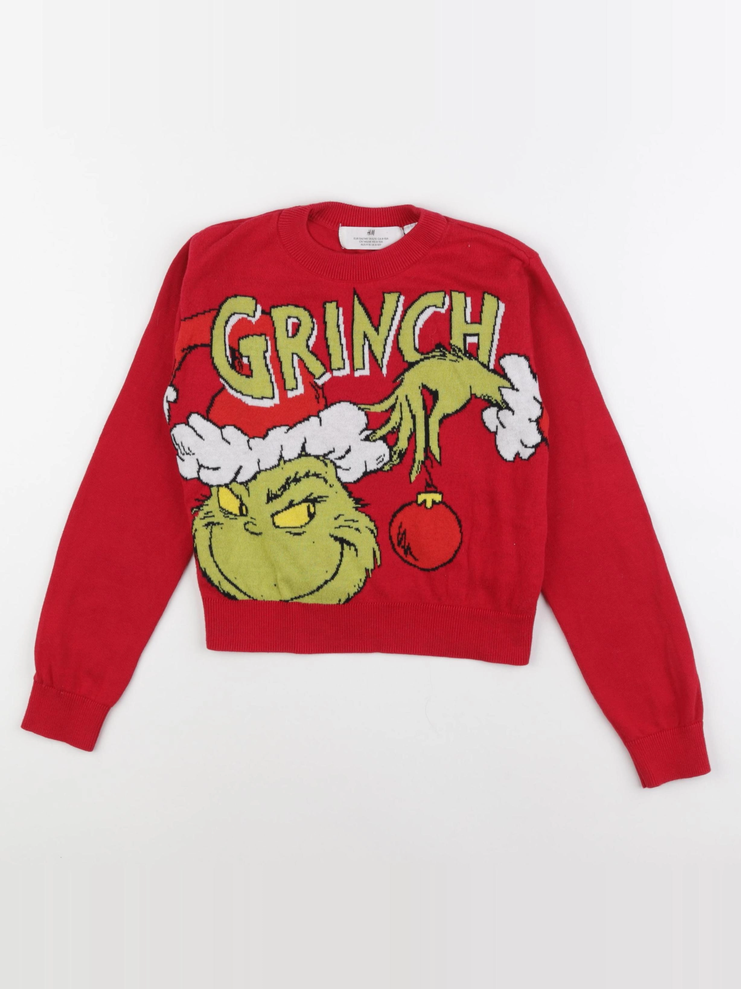H&M - pull rouge - 8/10 ans
