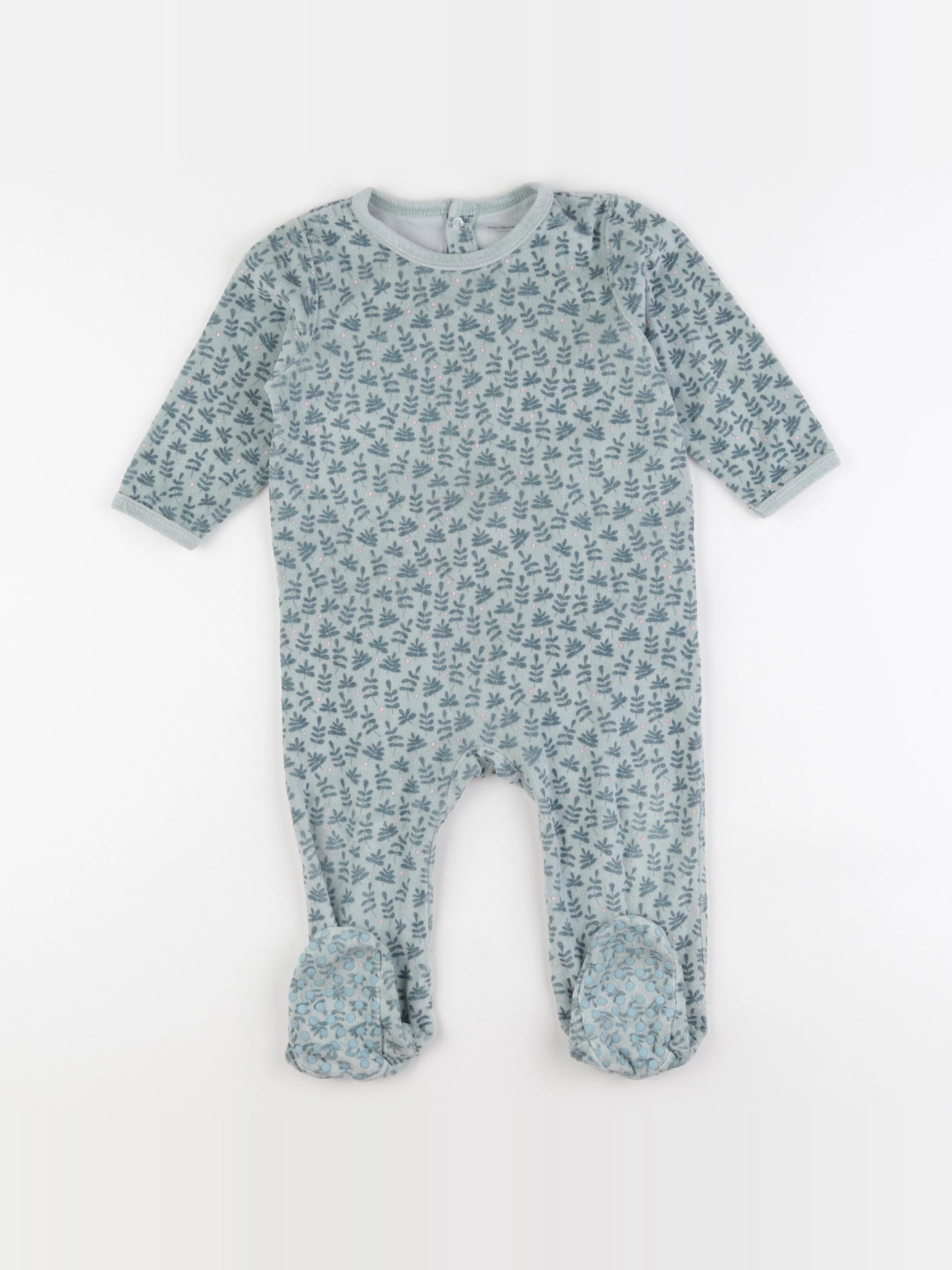 Vertbaudet - pyjama velours vert - 18 mois