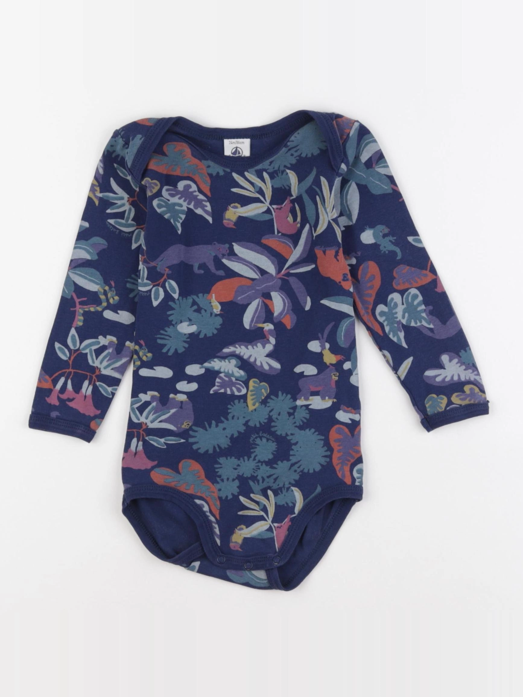 Petit Bateau - body bleu - 24 mois