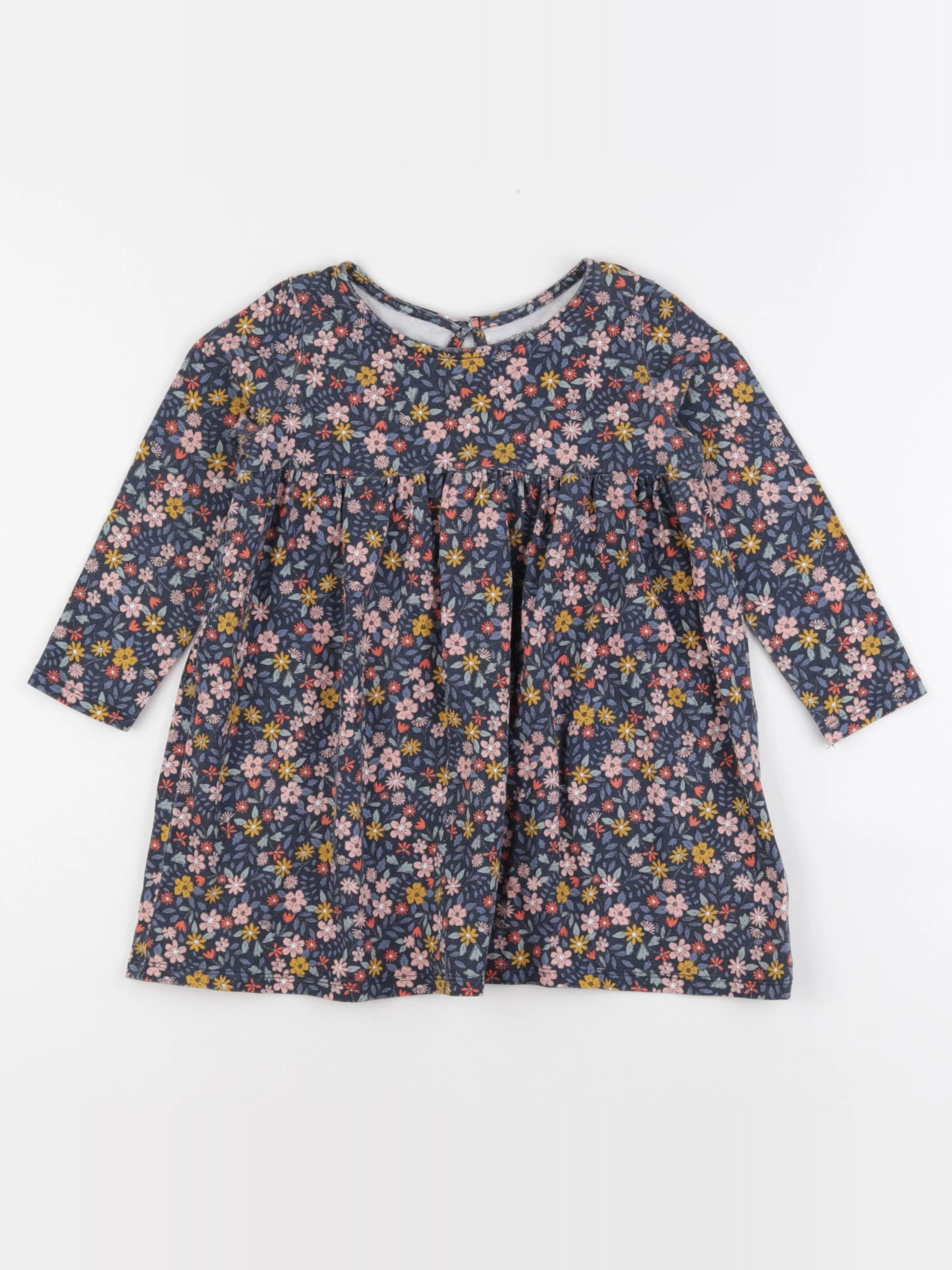 Vertbaudet - robe bleu, rose - 3 ans