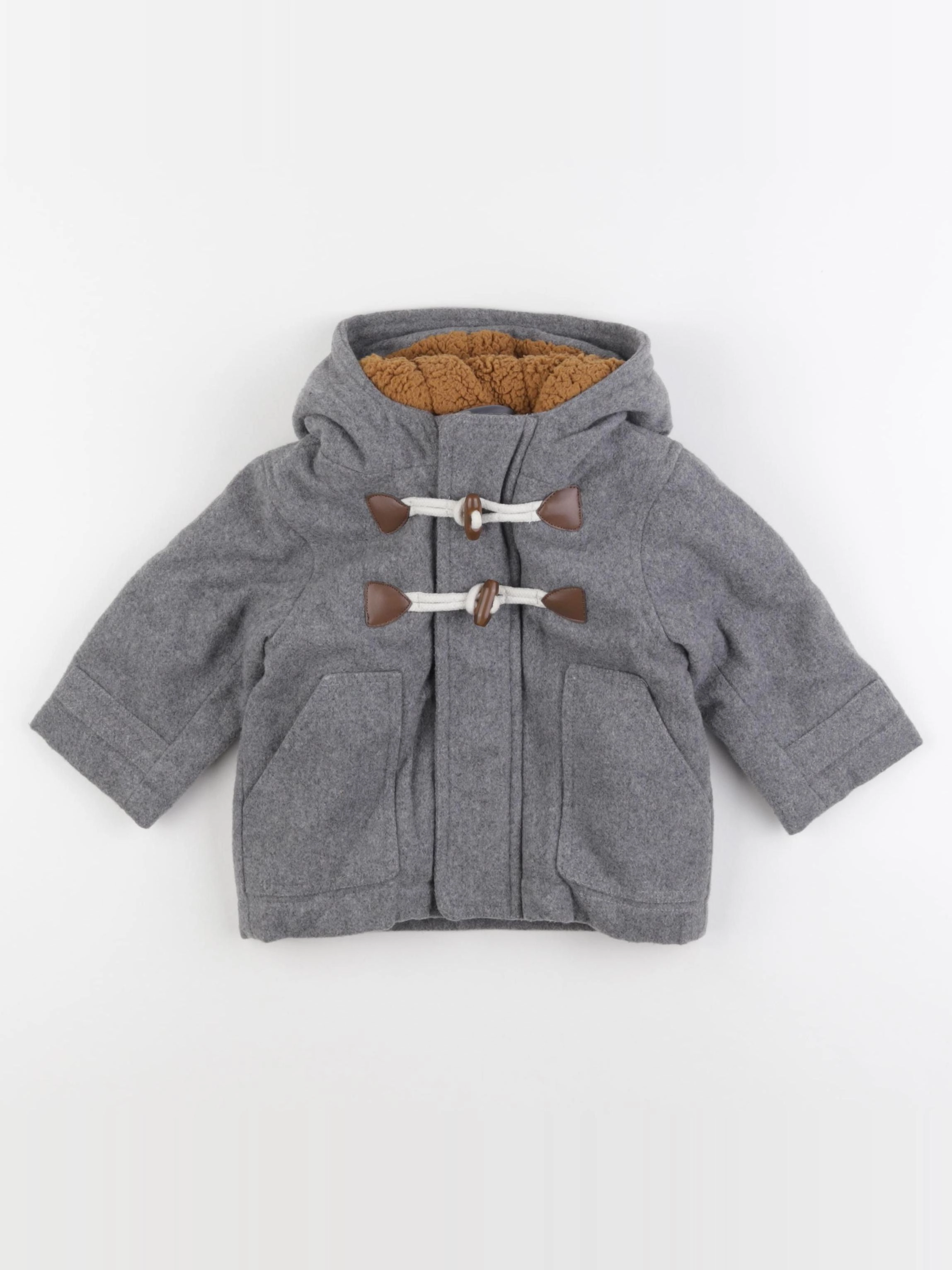 Vertbaudet - manteau gris - 12 mois