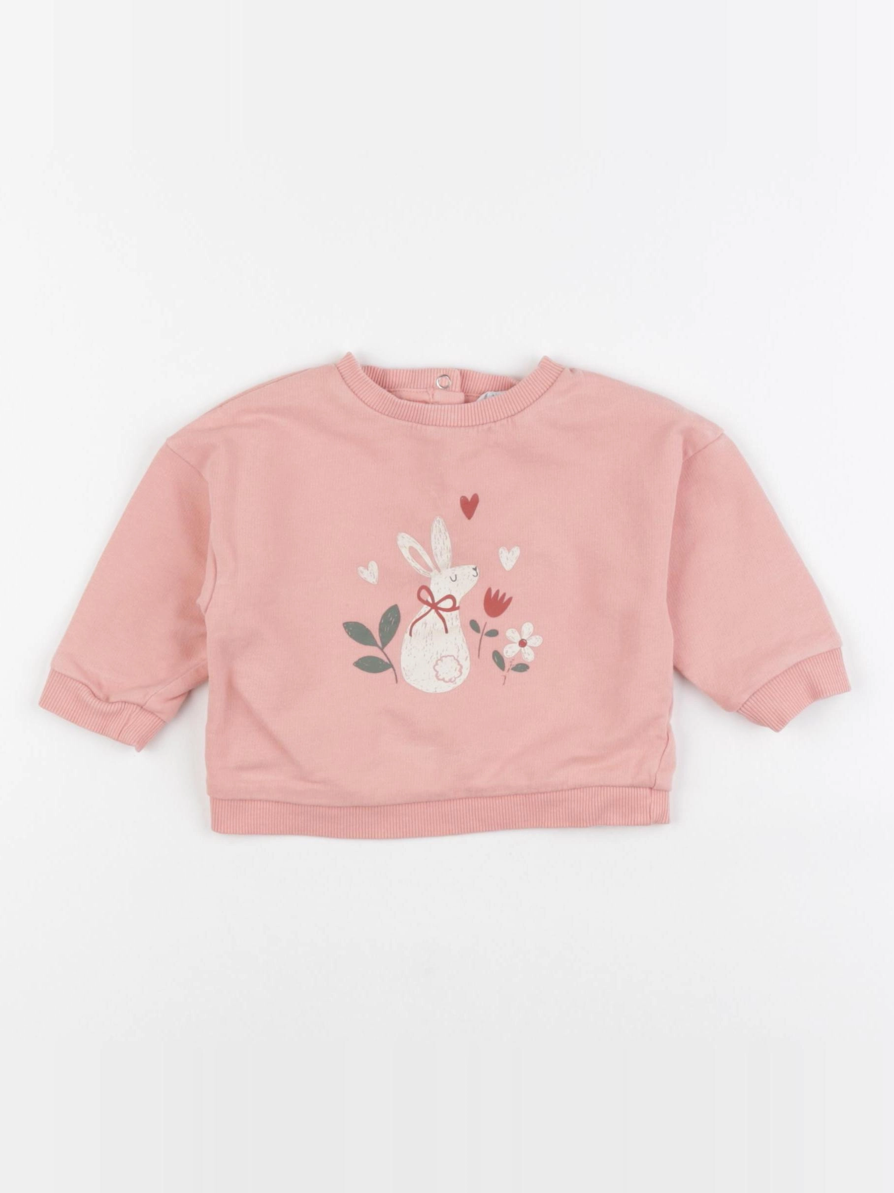 Vertbaudet - sweat rose - 6 mois