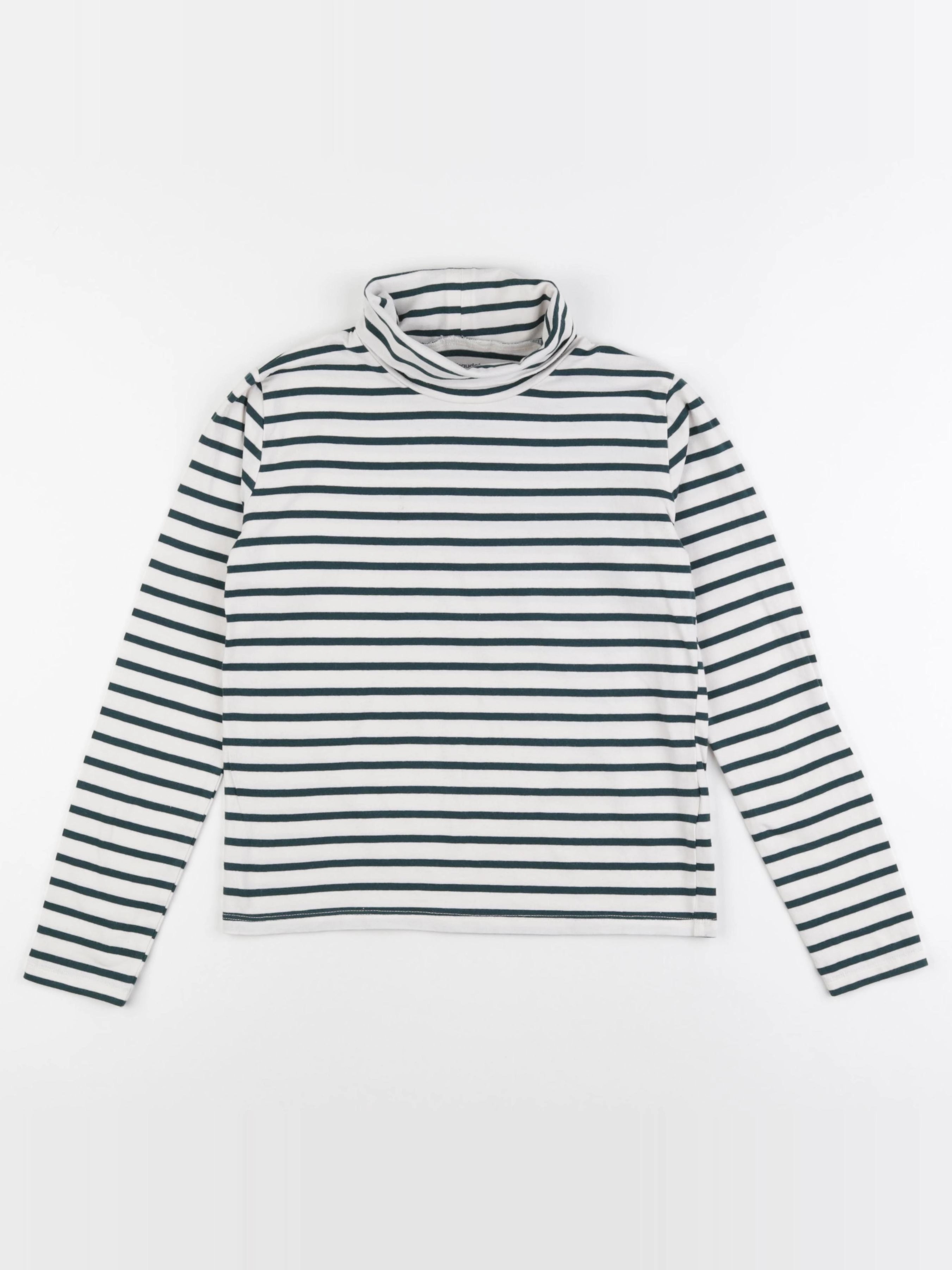 Vertbaudet - sous-pull blanc, vert - 10 ans