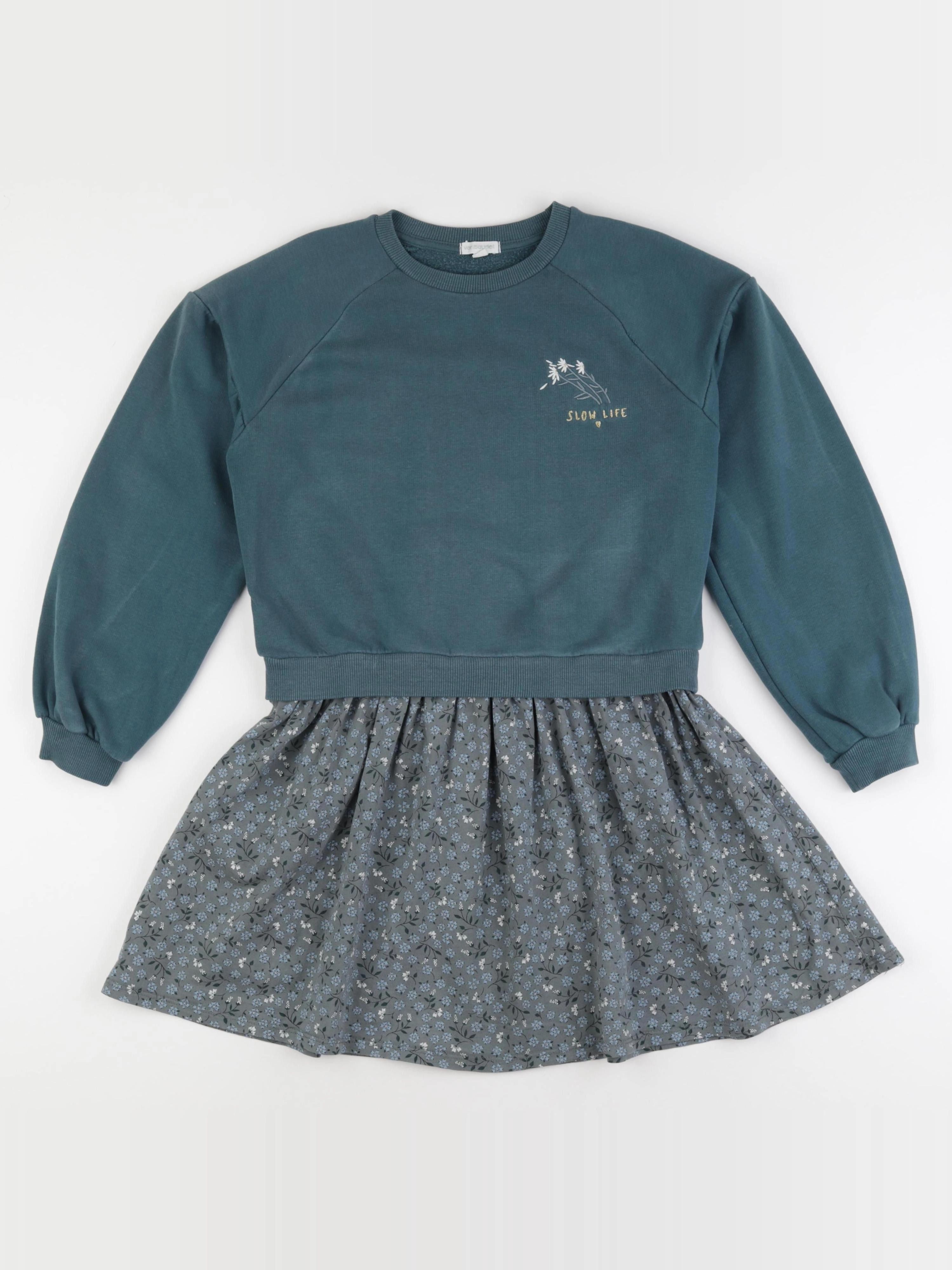 Vertbaudet - robe vert - 10 ans