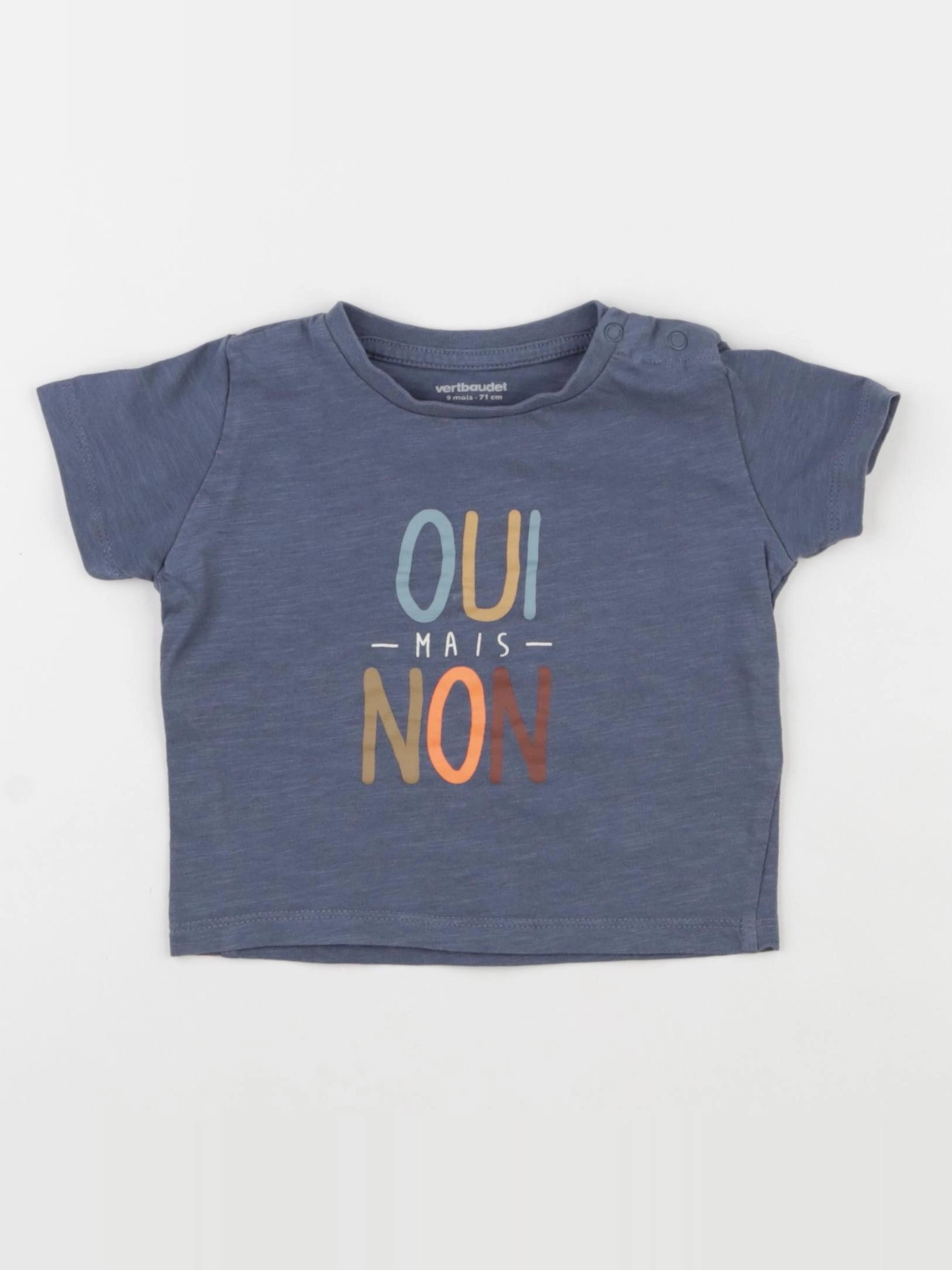 Vertbaudet - tee-shirt bleu - 9 mois