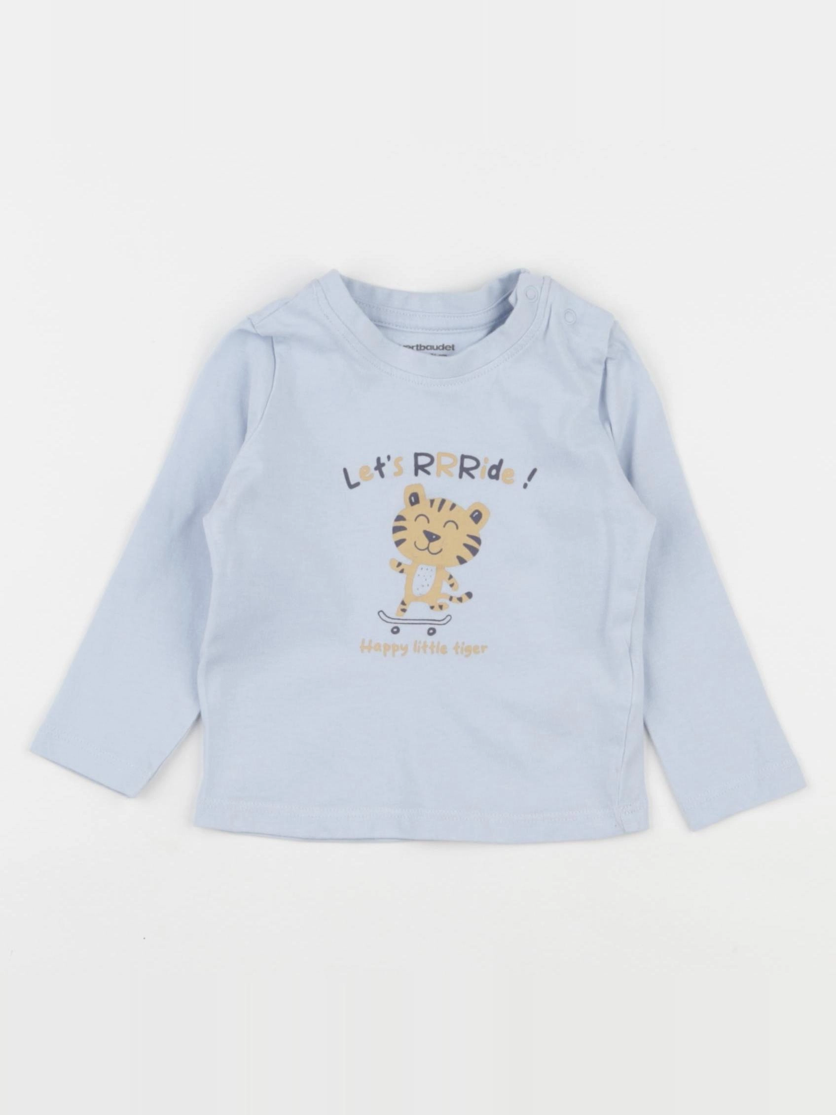 Vertbaudet - tee-shirt bleu - 9 mois
