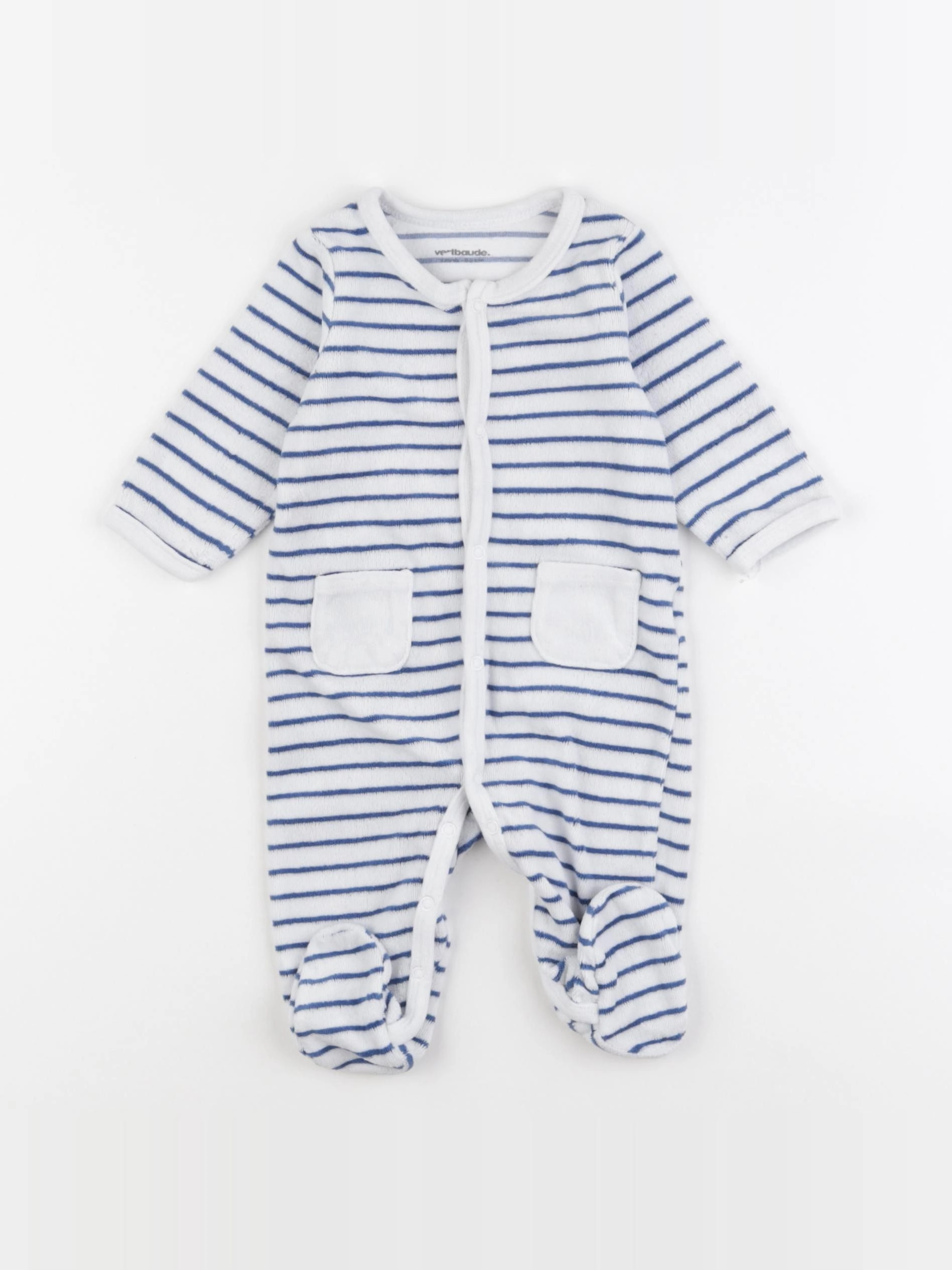 Vertbaudet - pyjama velours bleu - 3 mois