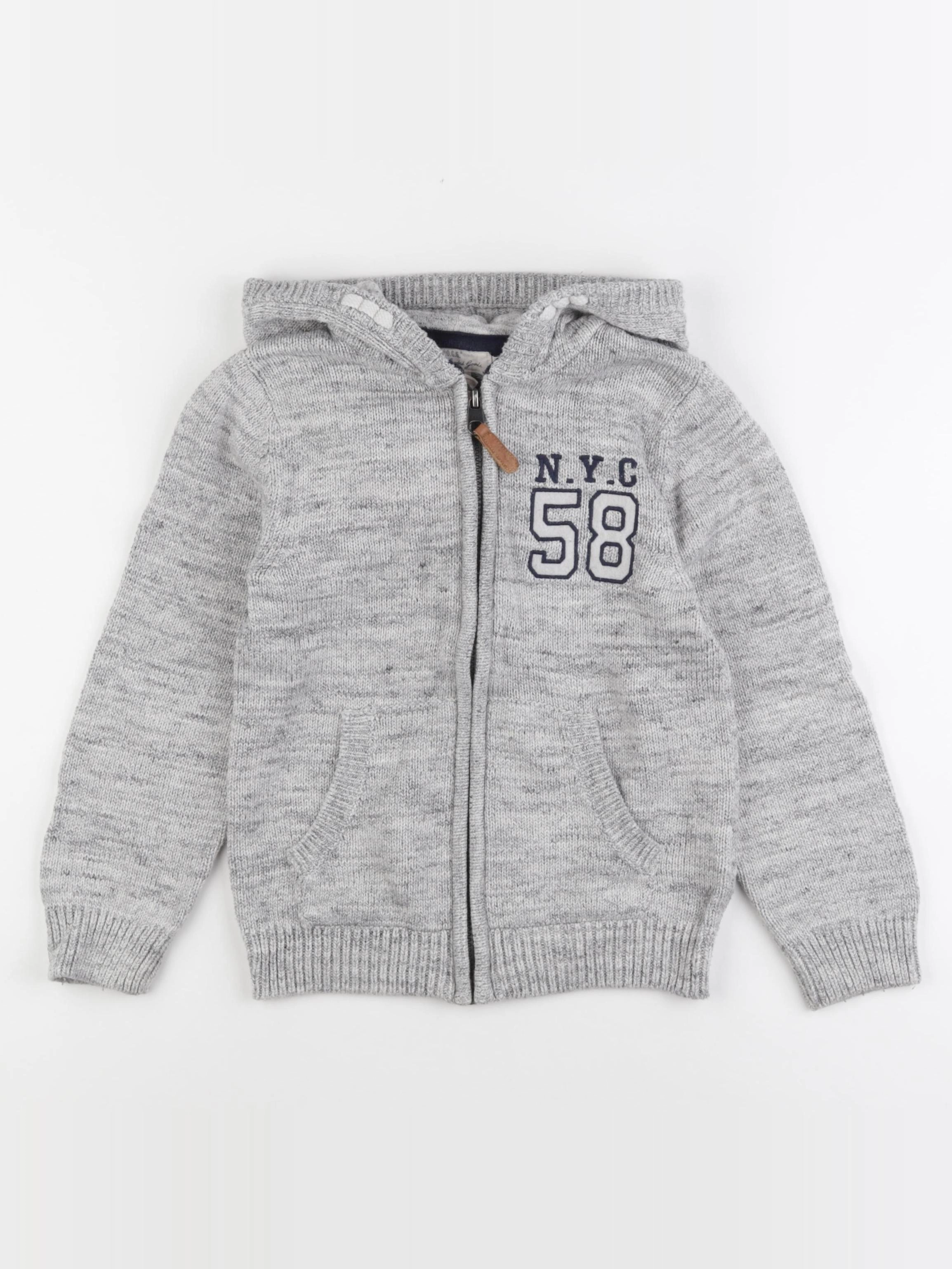 H&M - gilet gris - 6/8 ans