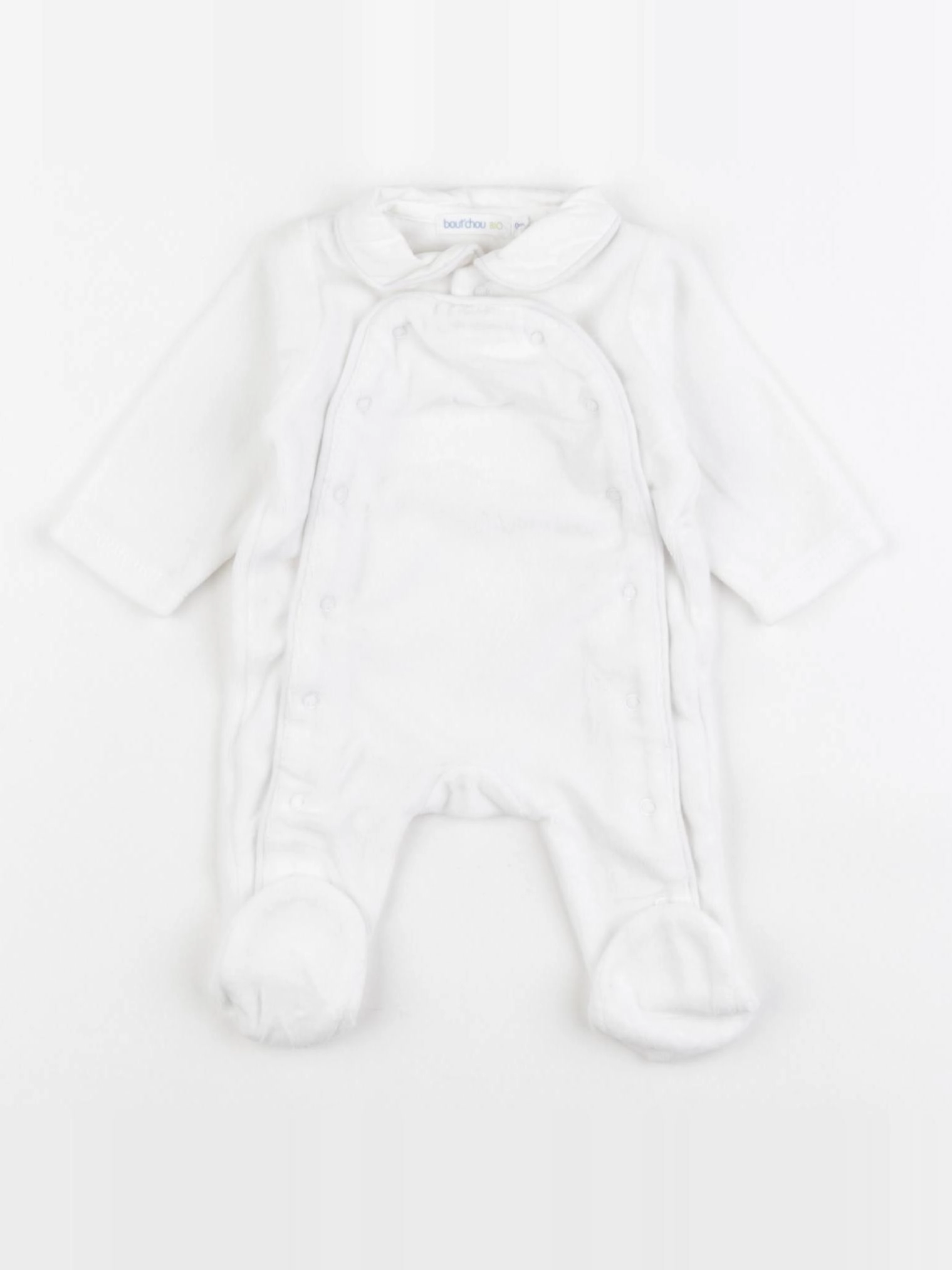 Boutchou - pyjama velours blanc - 0 mois