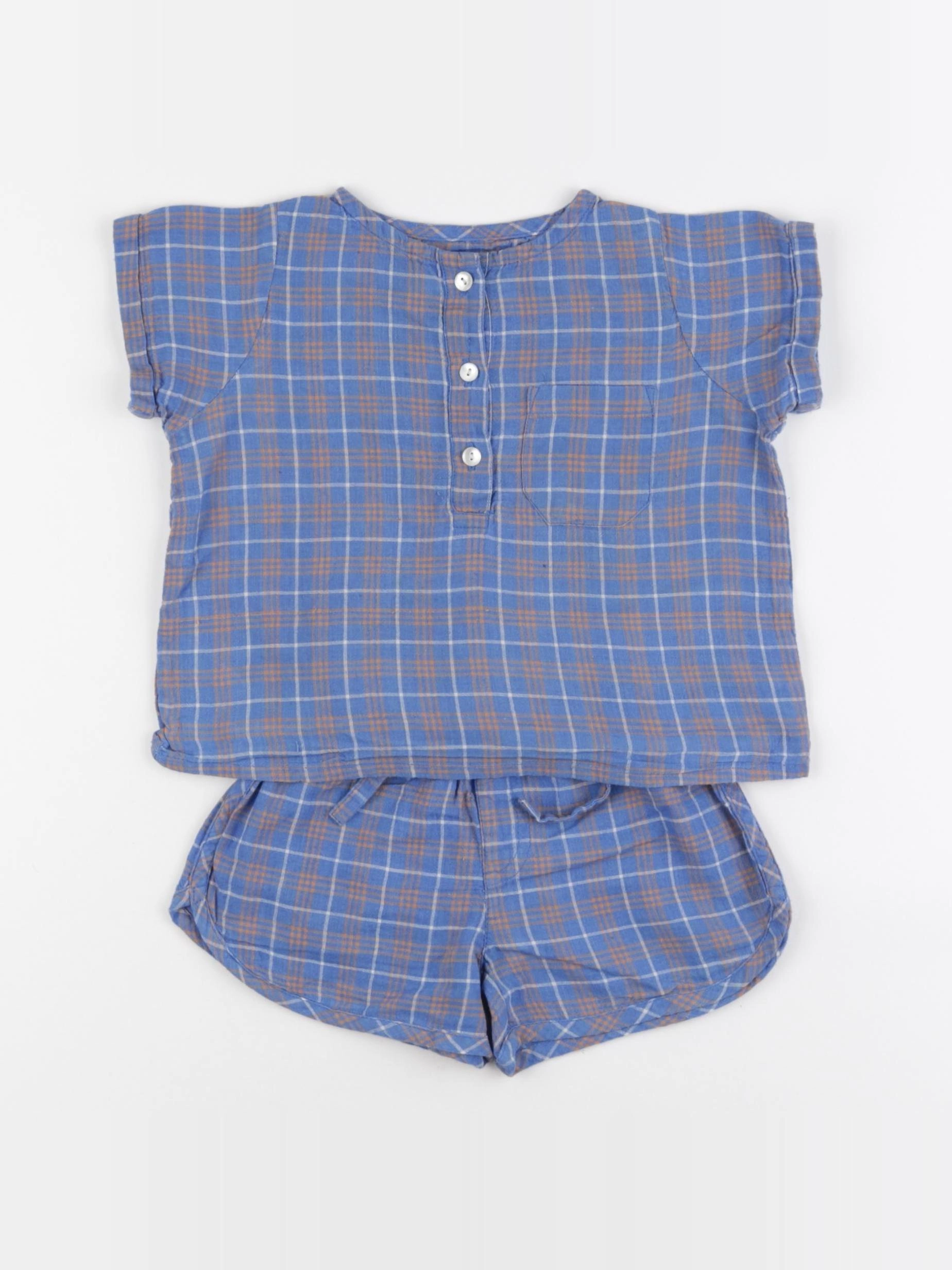 Apaches Collections - pyjama coton bleu - 12 mois