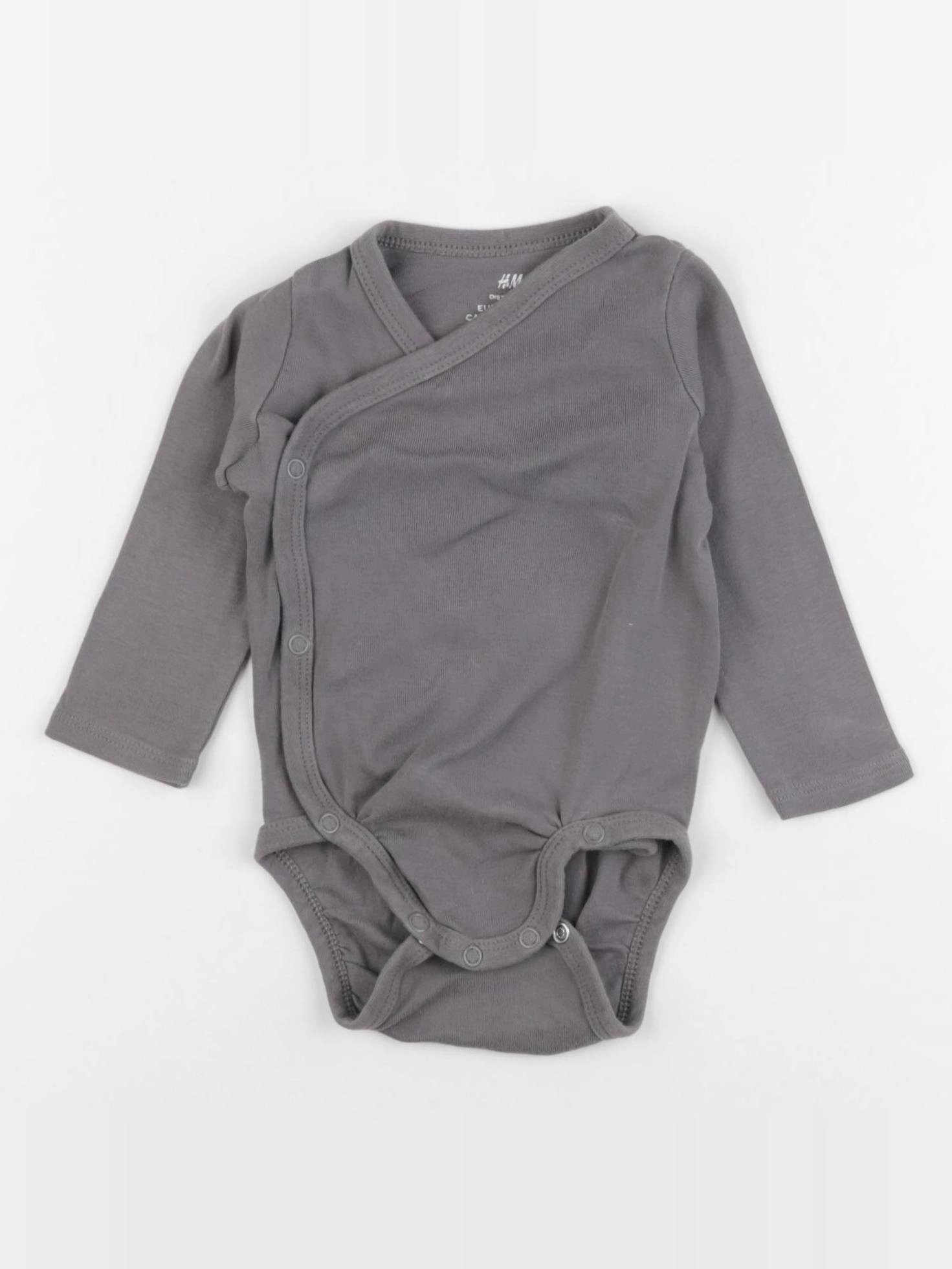 H&M - body gris - 3/6 mois