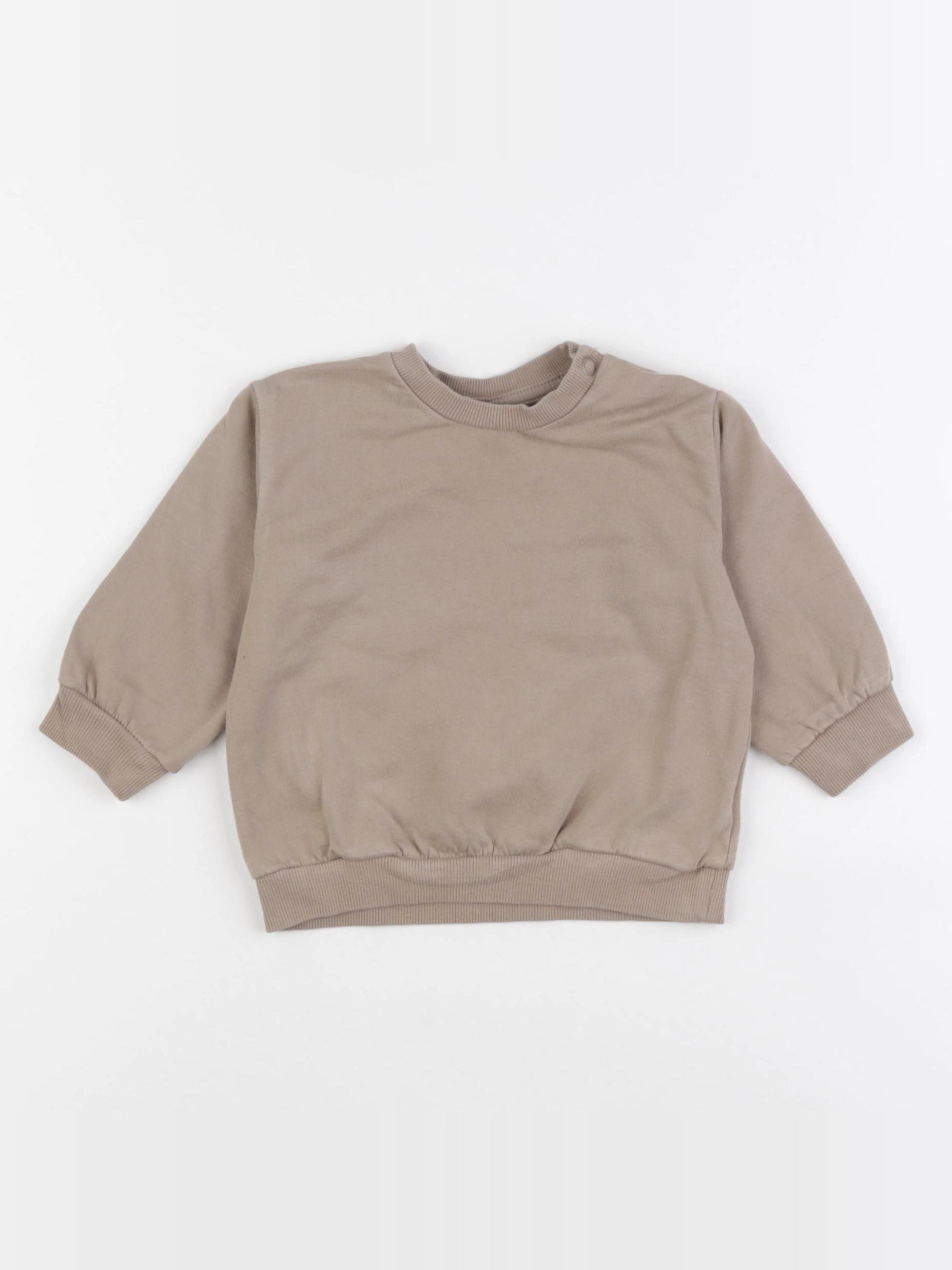H&M - sweat marron - 6/9 mois