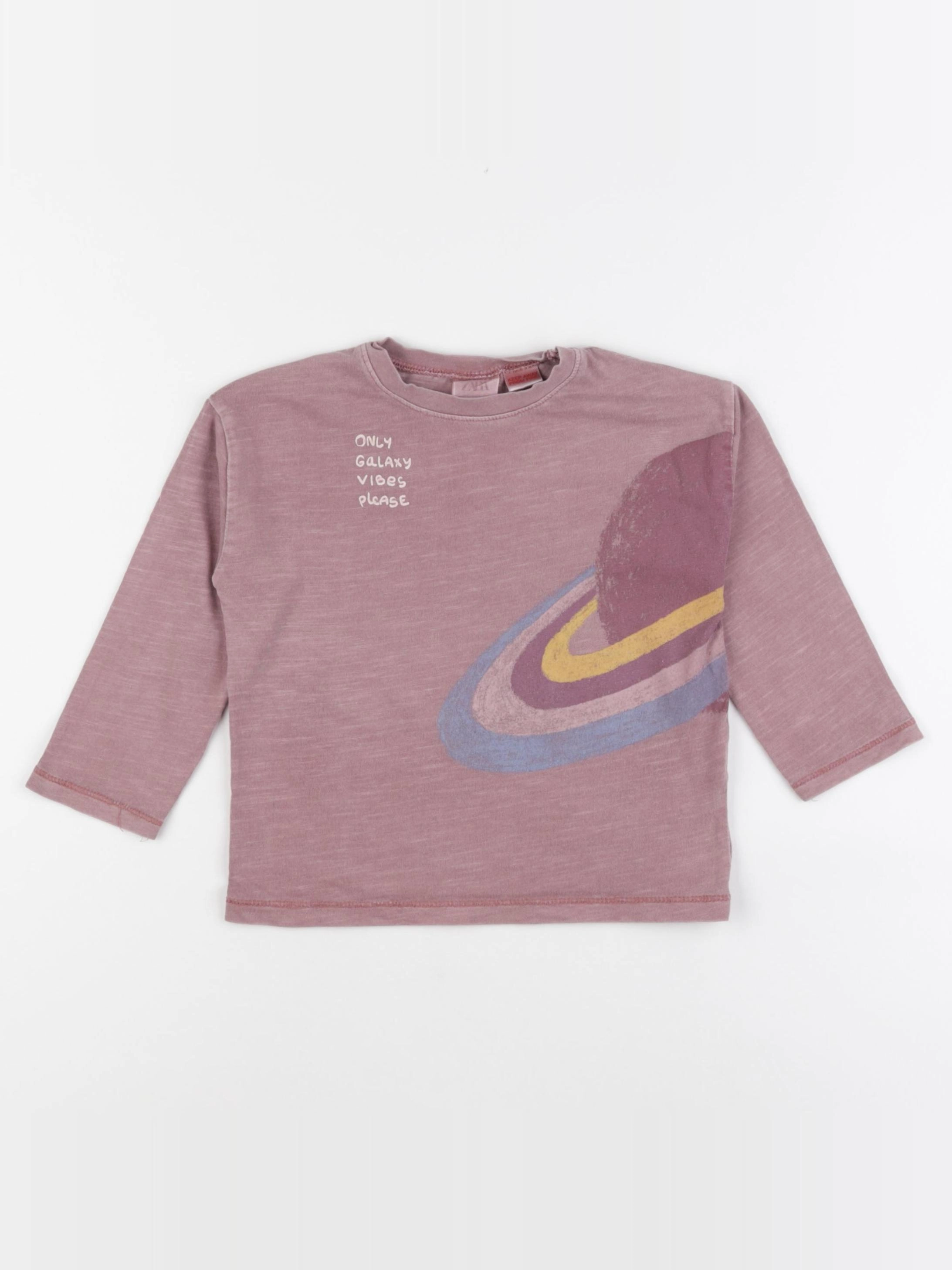 Zara - tee-shirt violet - 12/18 mois